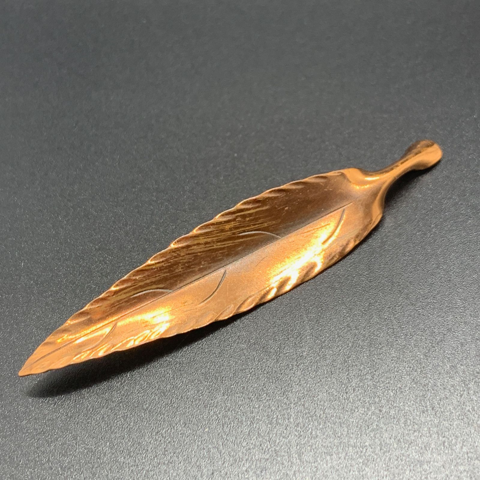 Other Stuart Nye Vintage Hand Wrought Copper Leaf Brooch 2.5" Size ONE SIZE - 1 Thumbnail