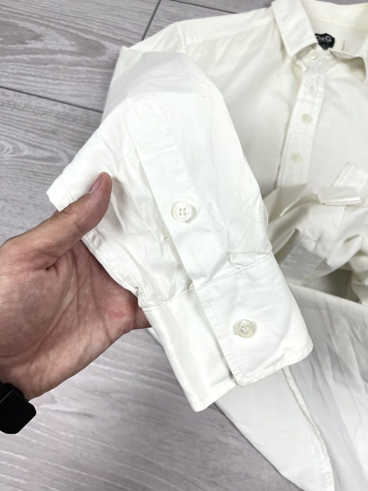 Dolce & Gabbana Dolce&Gabbana White Cotton Classic Button Shirt M Size Size US M / EU 48-50 / 2 - 7 Thumbnail