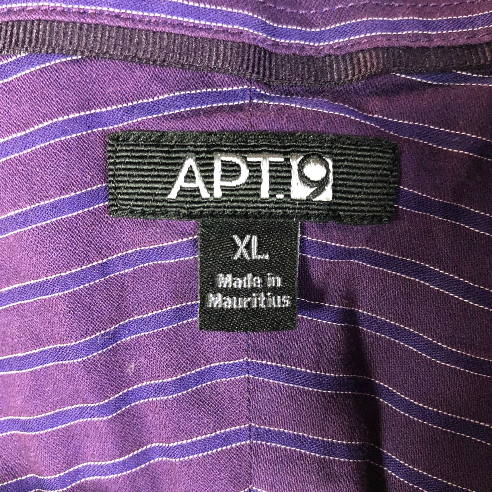 Apt. 9 Apt.9 Mens XL Purple Striped Long Sleeve Point Collar Shirt 100% Cotton Shirt Size US XL / EU 56 / 4 - 6 Thumbnail