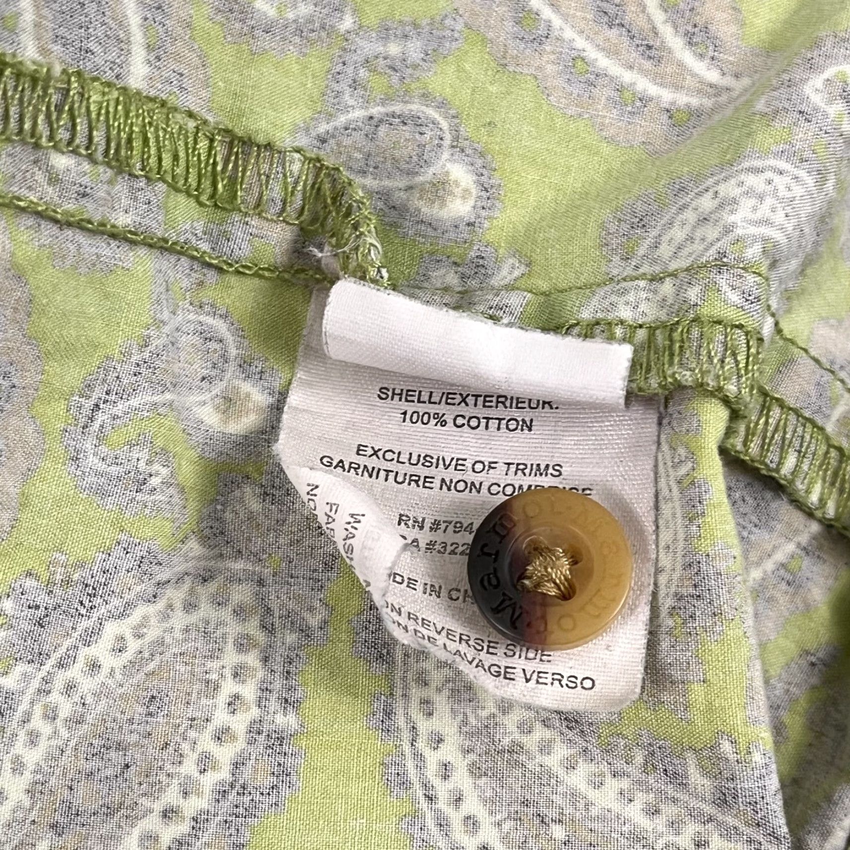 Marmot VINTAGE Marmot Tommy Caldwell Shirt Mens Medium Green Paisley Button-Up Outdoor Shirt Size US M / EU 48-50 / 2 - 7 Thumbnail