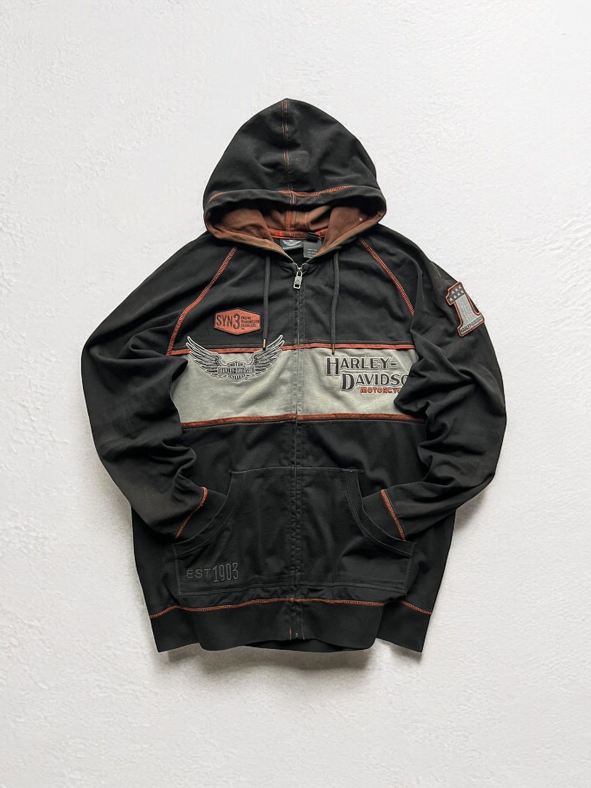 Harley Davidson HARLEY DAVIDSON USA BIG LOGO HOODIE HOODED 1 MOTORCYCLE Size US L / EU 52-54 / 3 - 3 Thumbnail