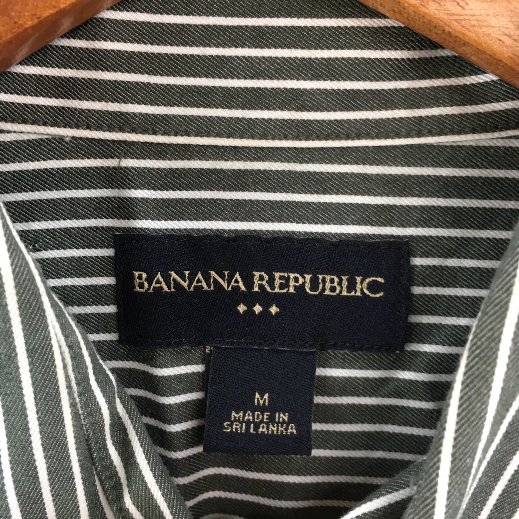 Banana Republic Banana Republic Button-Up Shirt Mens M Green Cotton Pinstripe Collared Long Sleeve Shirt Size US M / EU 48-50 / 2 - 6 Thumbnail