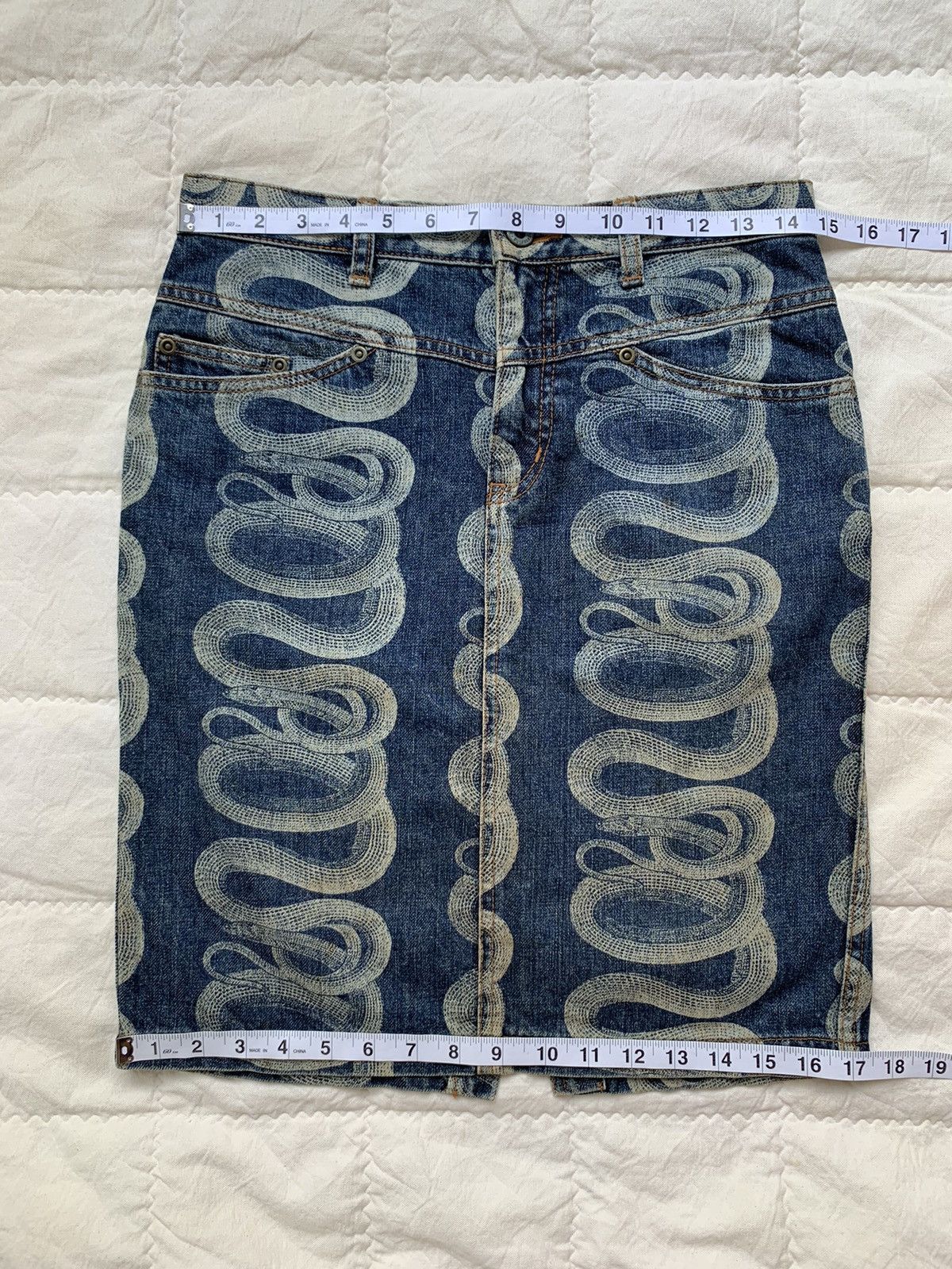 Hysteric Glamour 2000s Hysteric Glamour Snake Denim Skirt y2k Size 29" - 23 Thumbnail