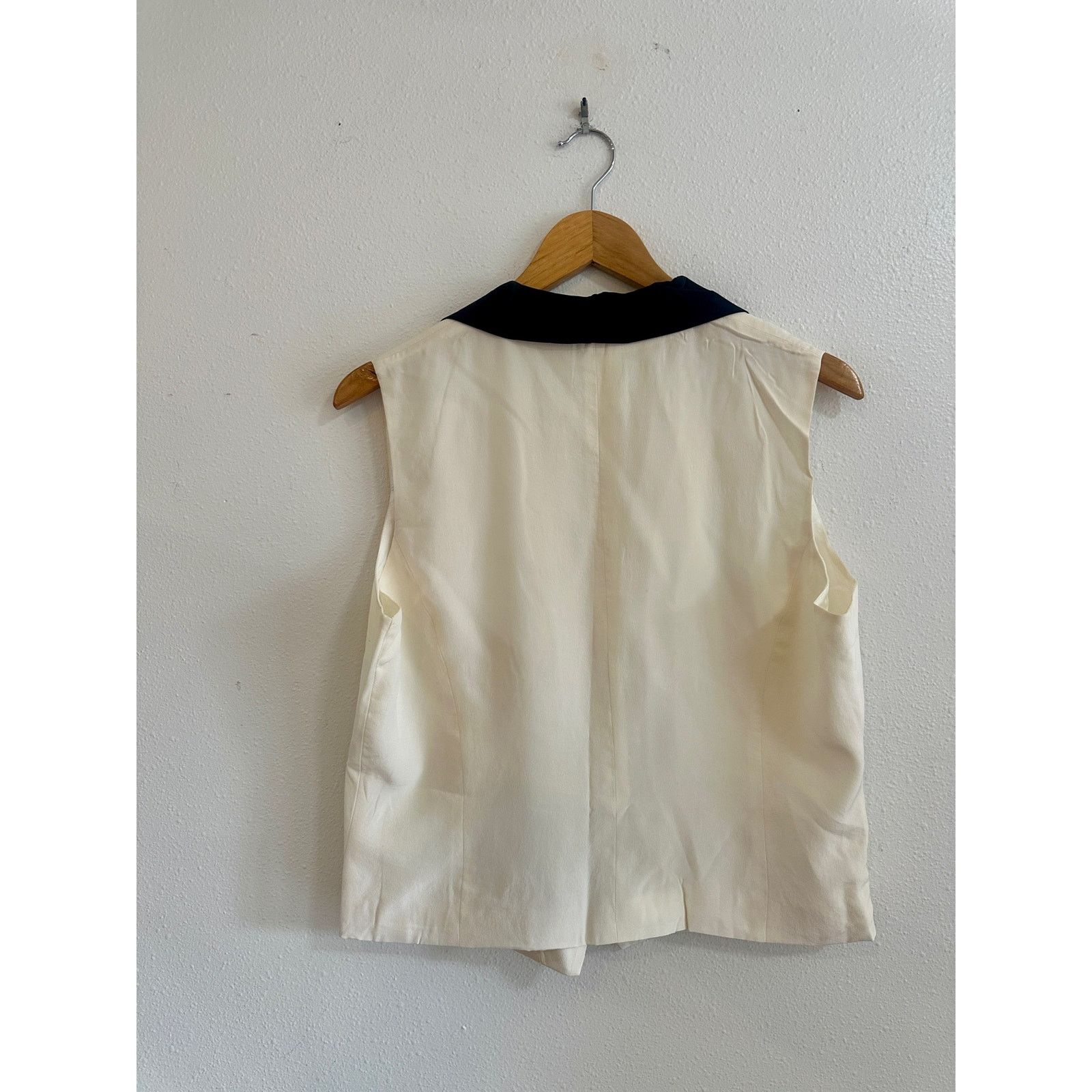 Vintage 90’s Ivory & Black Silk Vest size 14 Size XL / US 12-14 / IT 48-50 - 6 Thumbnail