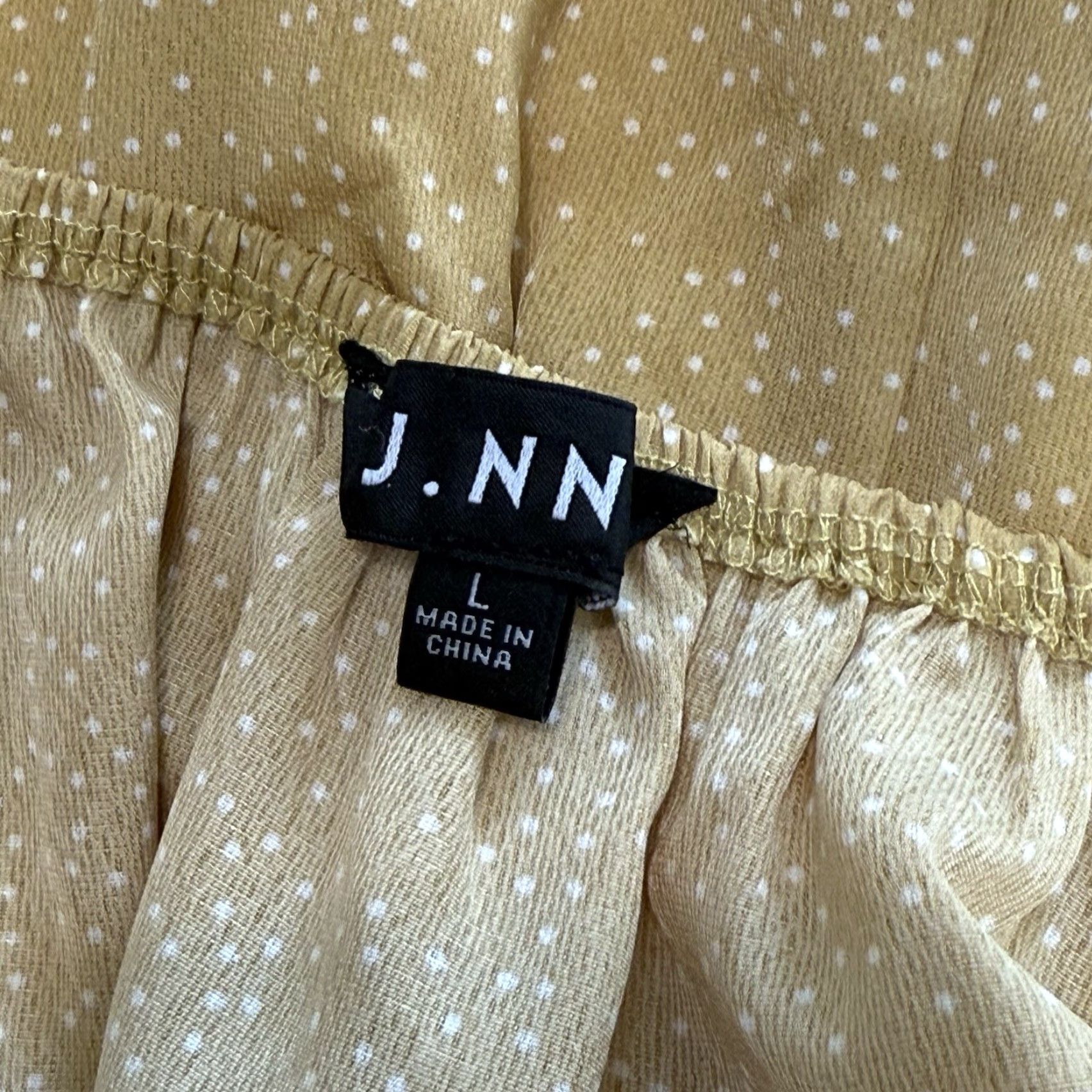 Vintage J.NNA Dress Womens Large Yellow Smocked Balloon Sleeve Knee Length Polyester Fit & Flare Size L / US 10 / IT 46 - 3 Thumbnail