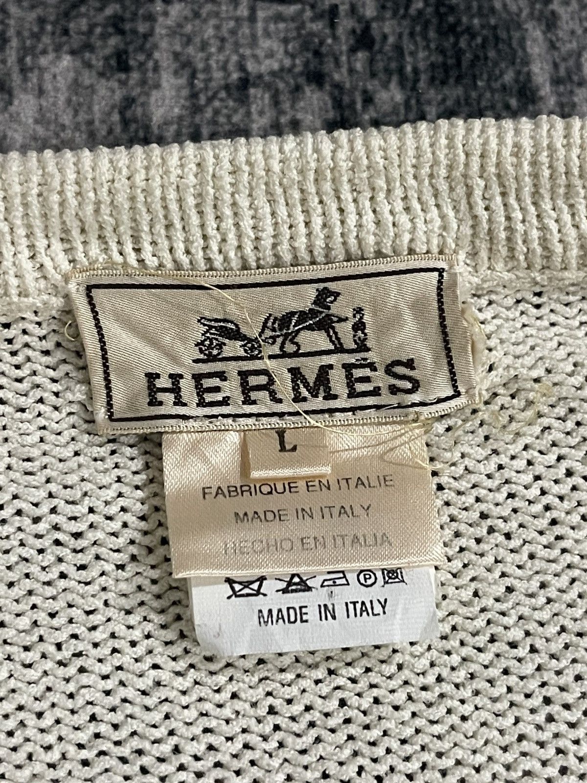 Hermes Vintage Hermes V-neck Sweater Knit Size US L / EU 52-54 / 3 - 12 Thumbnail