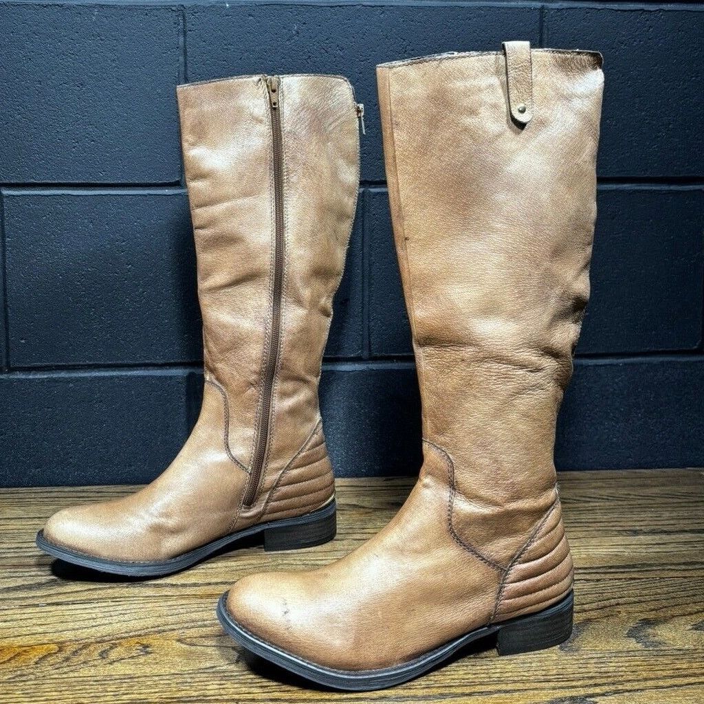 Steve Madden Steve Madden Arries Cognac Leather Knee High Boots Women s Grailed