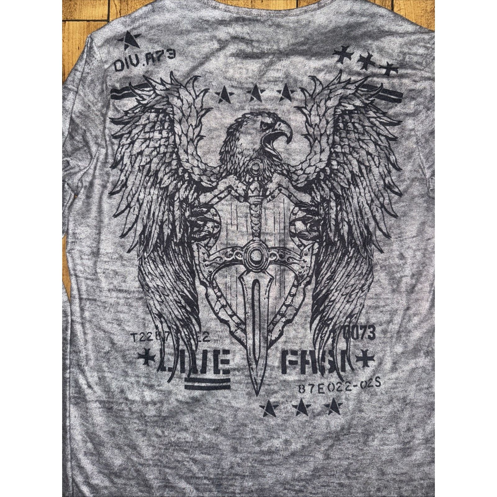 Affliction Affliction Long Sleeve Henley Graphic Shirt Gray Small 20x27 Size US S / EU 44-46 / 1 - 5 Thumbnail