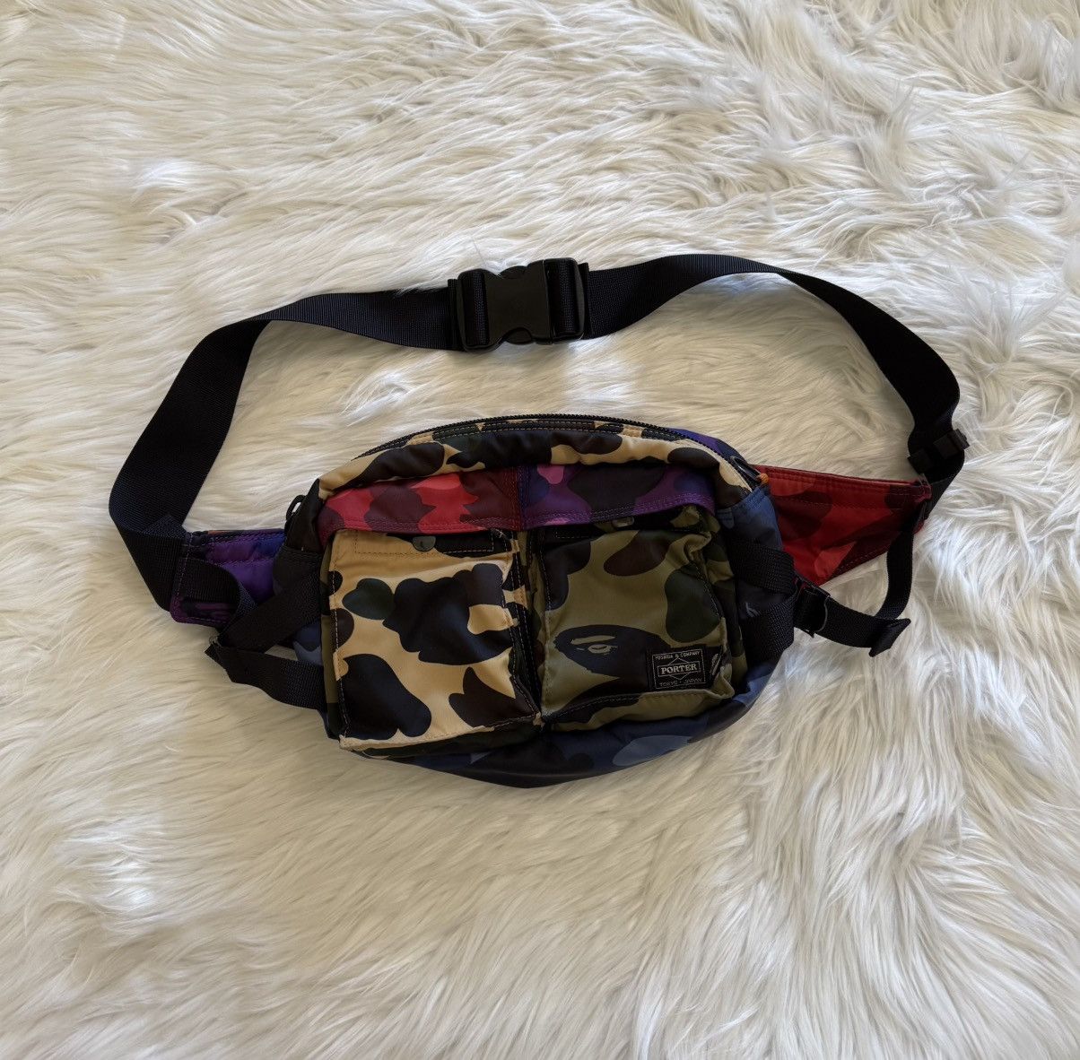 Bape × Porter BAPE x Porter Mix Camo Waist Bag Multicolor A