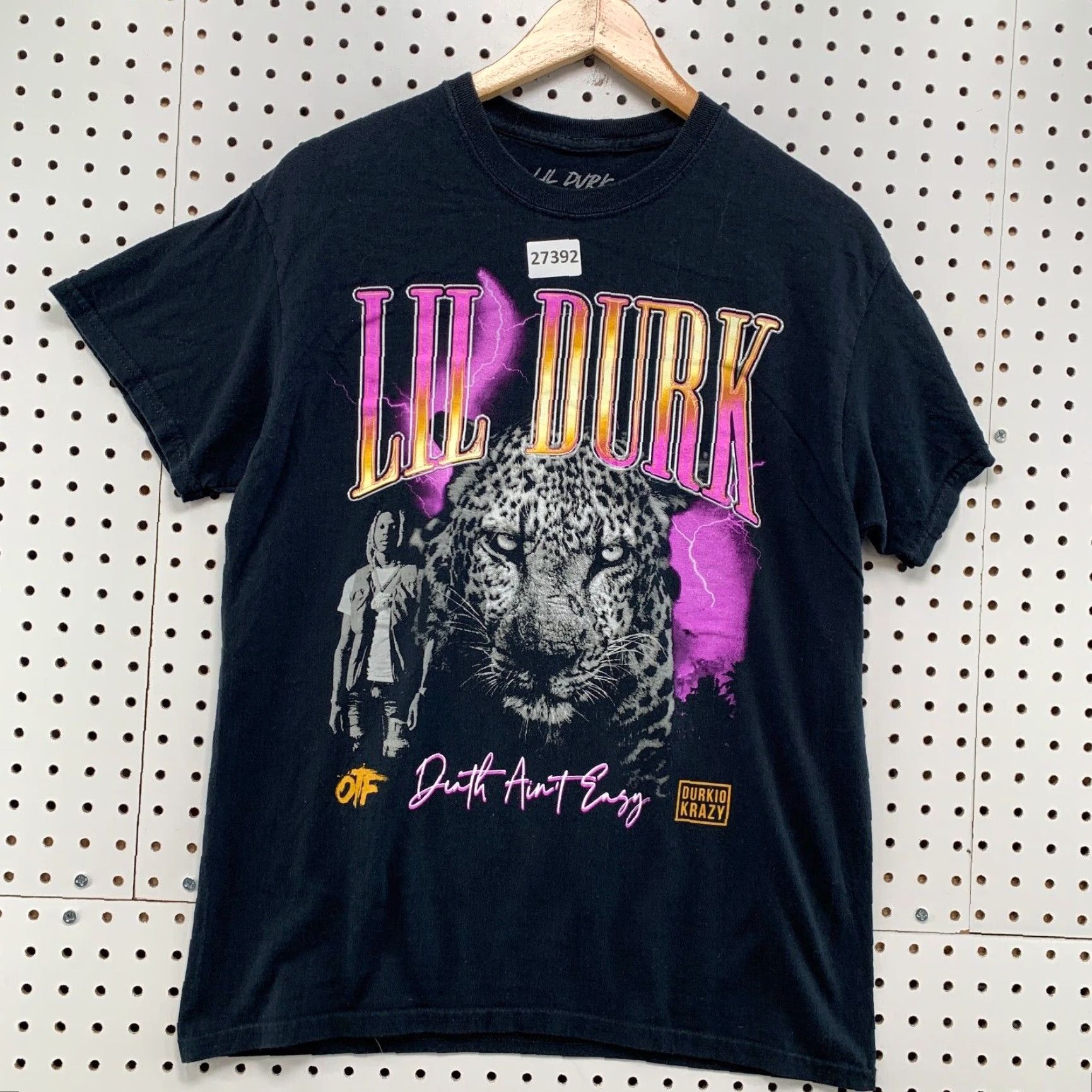 Vintage Lil Durk Shirt Death Aint Easy Black Purple Adult Medium TEE Mens Shirt Size US M / EU 48-50 / 2 - 2 Thumbnail