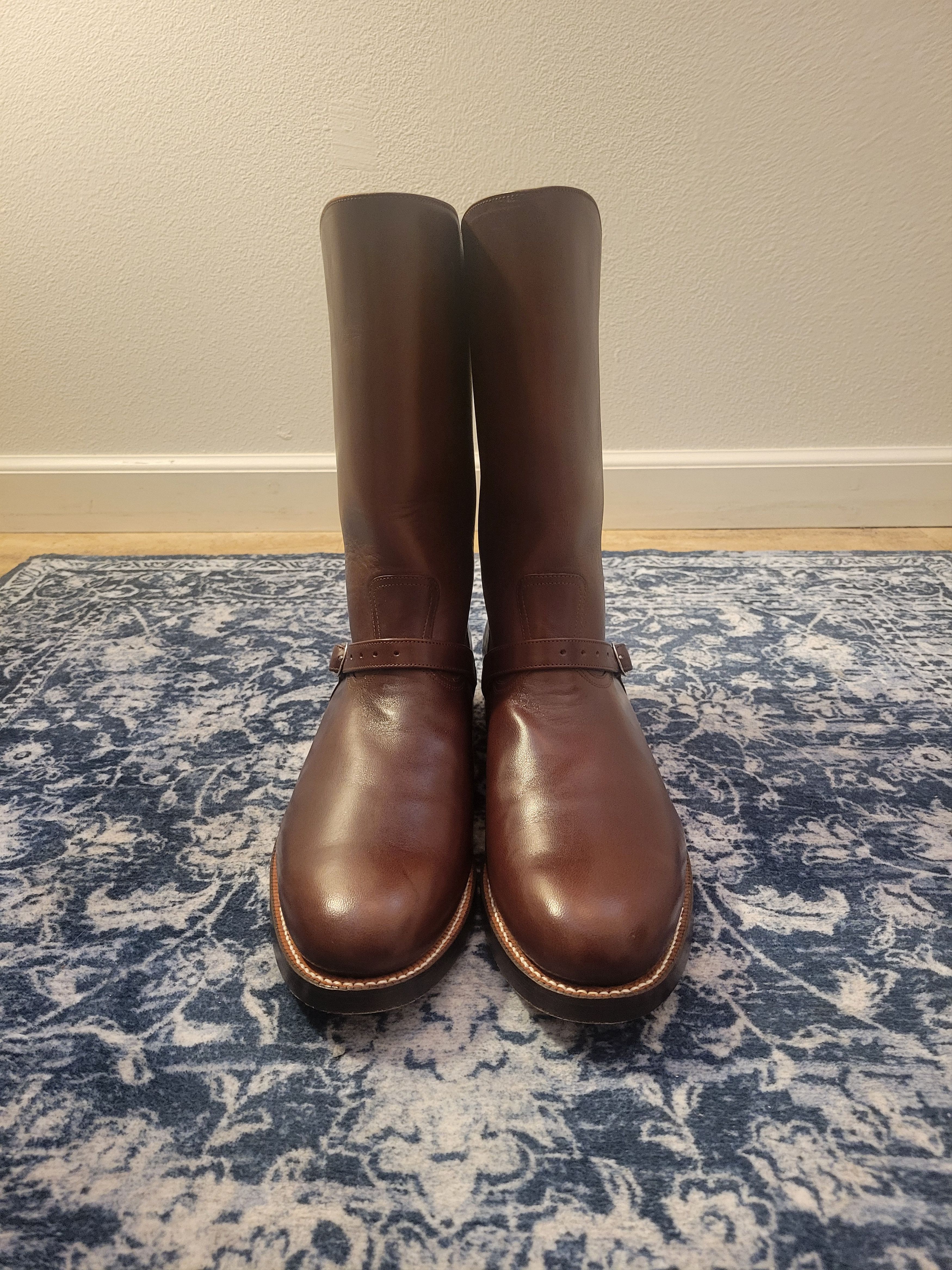 ATTRACTIONS Attractions Brown Cowboy Boots Leather Sole Size 10.5 