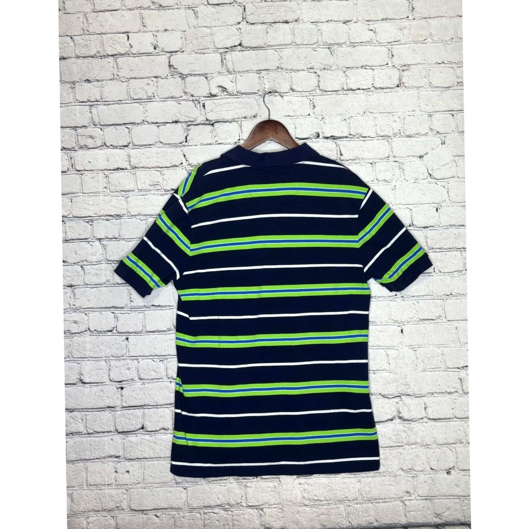 Chaps Chaps Polo Shirt Striped Short Sleeve Navy Green White Blue Logo Embroidered Casual Activewear Mens M Size US M / EU 48-50 / 2 - 6 Thumbnail