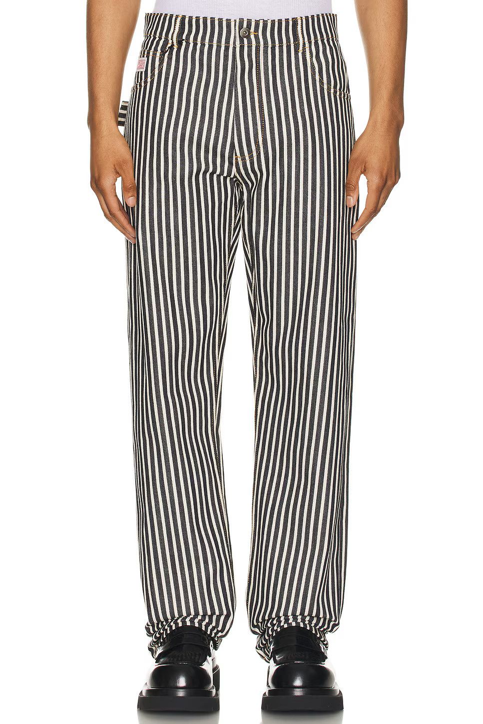 Bottega Veneta o1loc1c0426 796432 Striped Drill Trousers Pants in Navy/Ecru Size US 32 / EU 48 - 4 Thumbnail