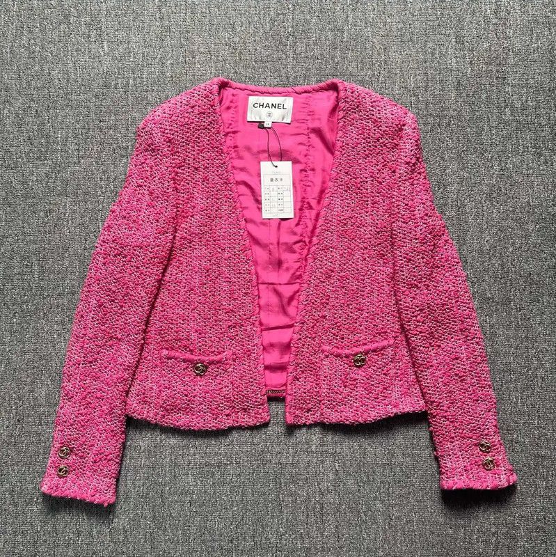 Chanel Chanel Pink Cotton Women's Jacket 0089 Size S / US 4 / IT 40 - 1 Thumbnail