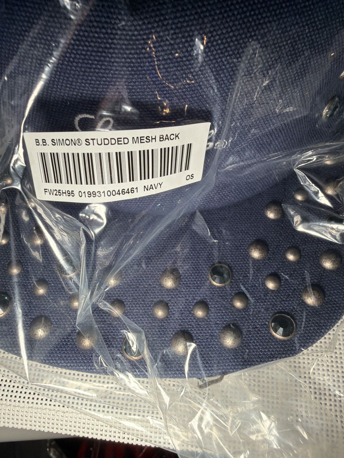 B.B. Simon × Supreme Navy B.B Simon Studded Mesh Back Size ONE SIZE - 2 Thumbnail