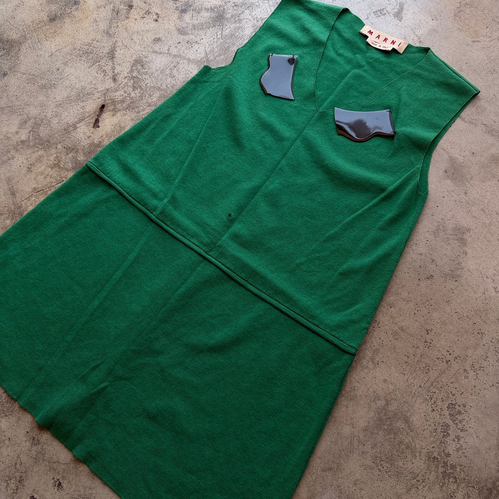 Marni Marni Green Sleeveless Knit Dress with Resin Embellishments Size M / US 6-8 / IT 42-44 - 5 Thumbnail