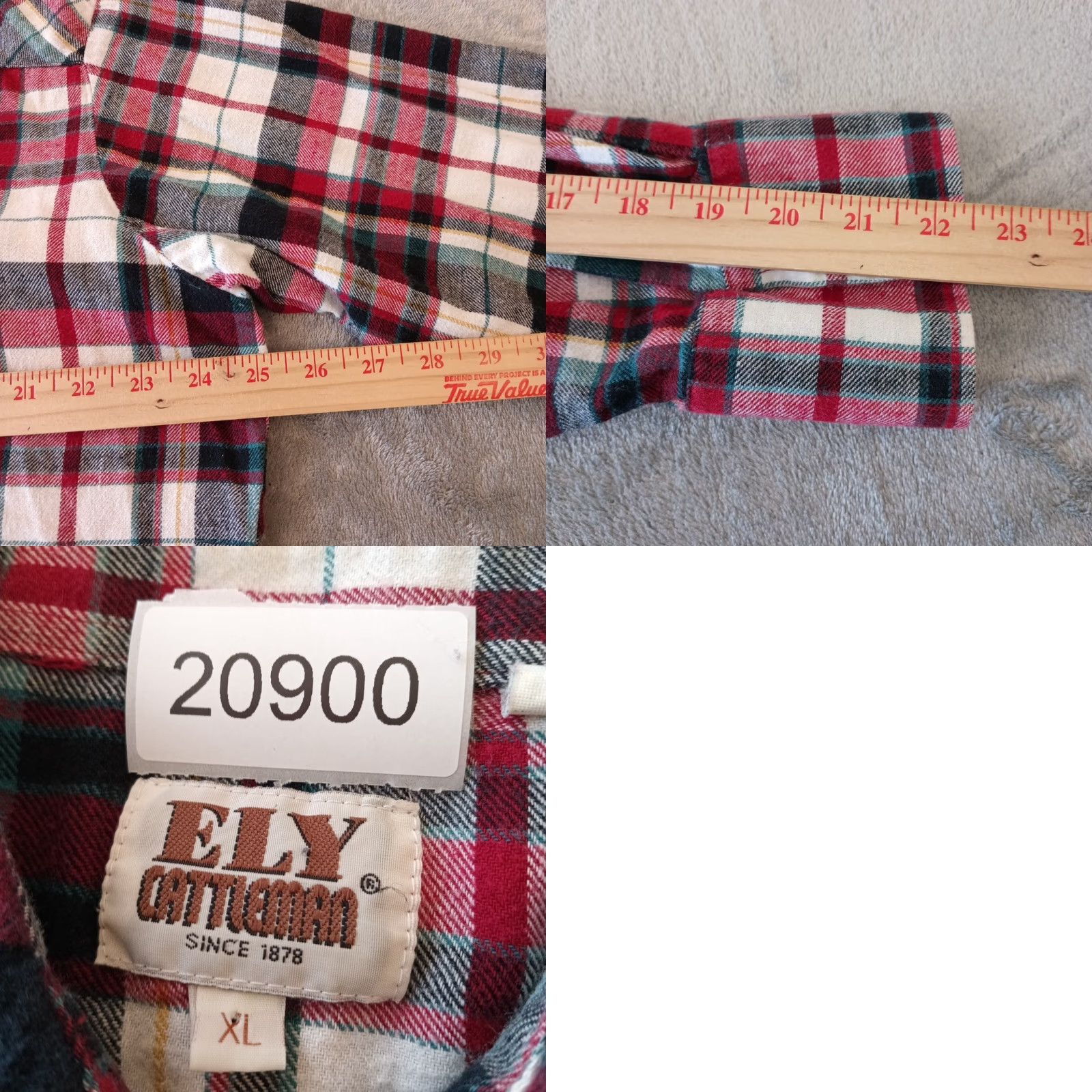 Vintage Ely Cattleman Shirt Mens XL Red Plaid Flannel Long Sleeve Snap Pockets Western Button-Up Size US XL / EU 56 / 4 - 8 Thumbnail
