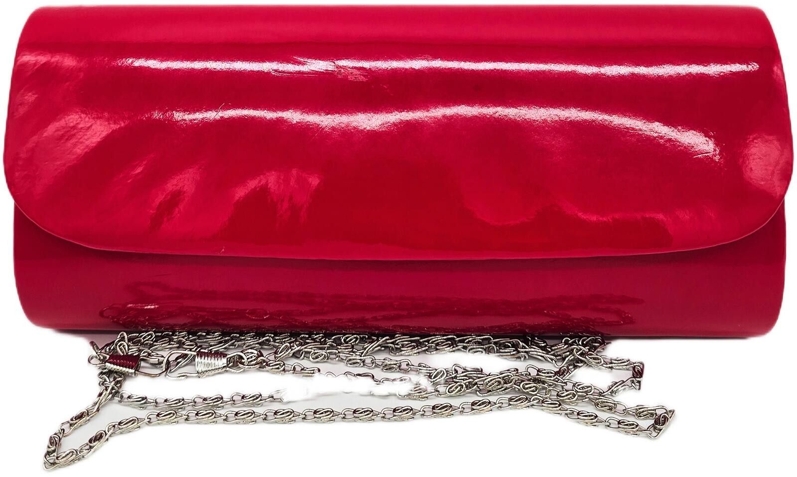 Unknown London Elegant Red Faux Leather Clutch Bag Size ONE SIZE - 2 Thumbnail