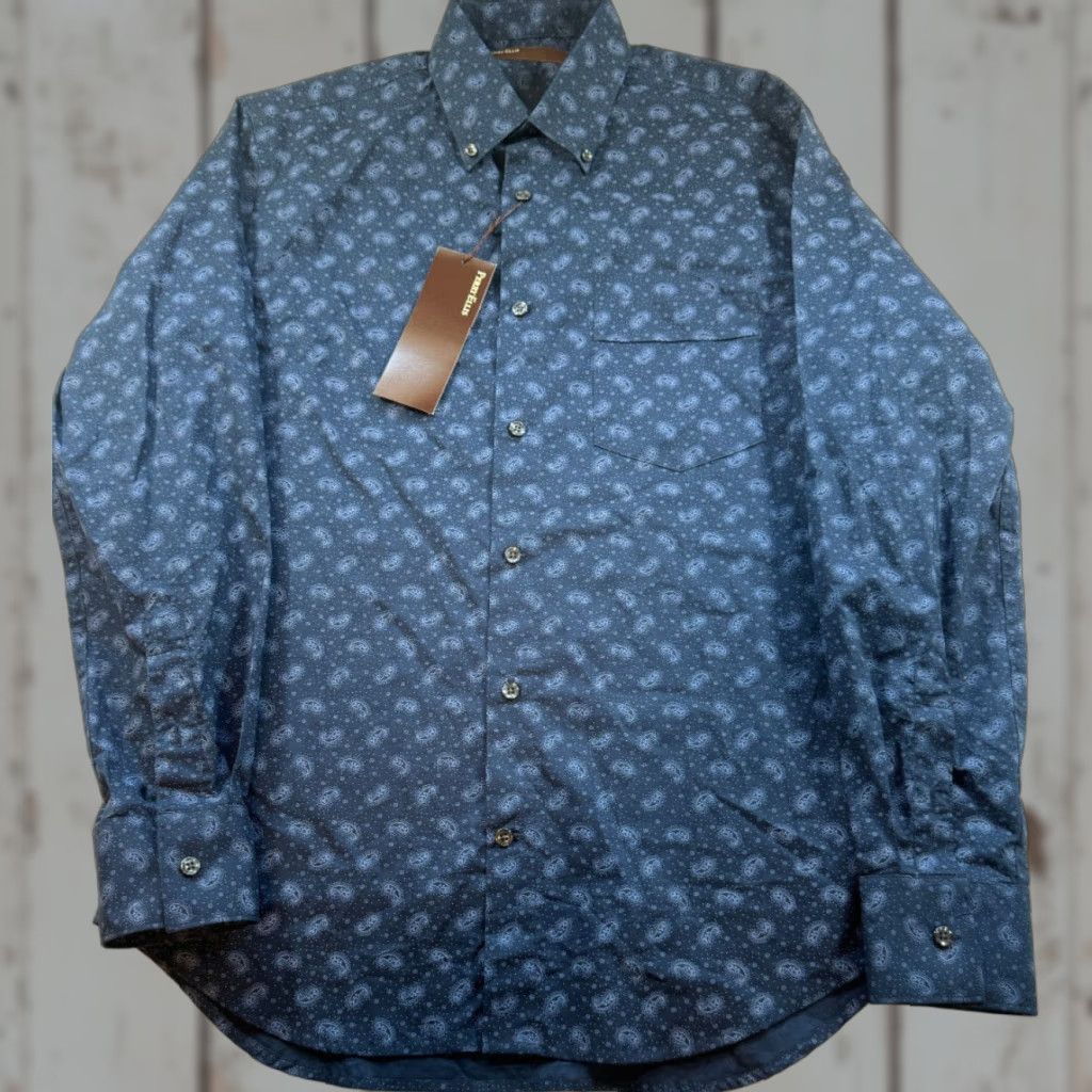Perry Ellis Perry Ellis Shirt Mens Small Blue Paisley Button-Up Long Sleeve NWT 2018 Size US L / EU 52-54 / 3 - 1 Thumbnail