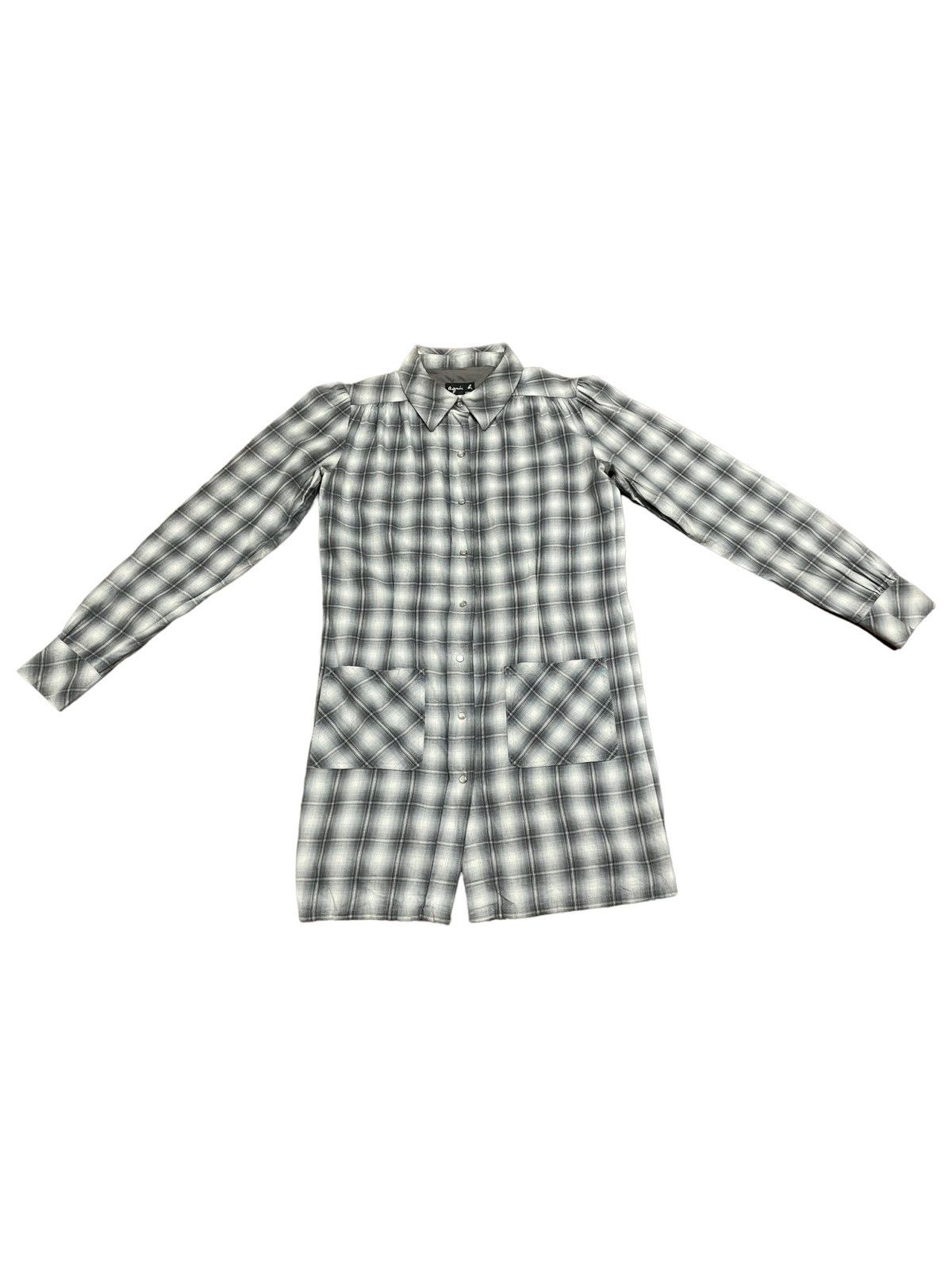 agnes b. Agnes B. Vintage 90s Shadow Plaid Blouse Size M / US 6-8 / IT 42-44 - 11 Thumbnail
