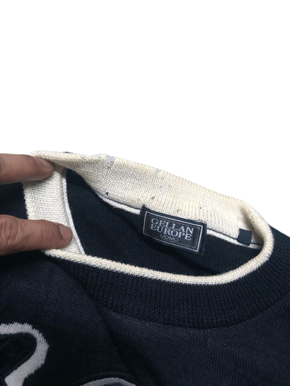 Designer × Japanese Brand × Vintage 90s Gellan Europe Crewneck Wool Knit Sweatshirt Distressed Size US M / EU 48-50 / 2 - 11 Thumbnail