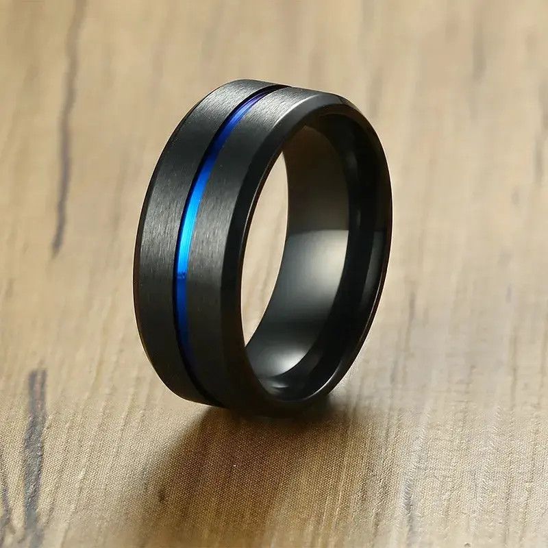 Jewelry 8mm Thin Rainbow Line Ring Size ONE SIZE - 1 Thumbnail