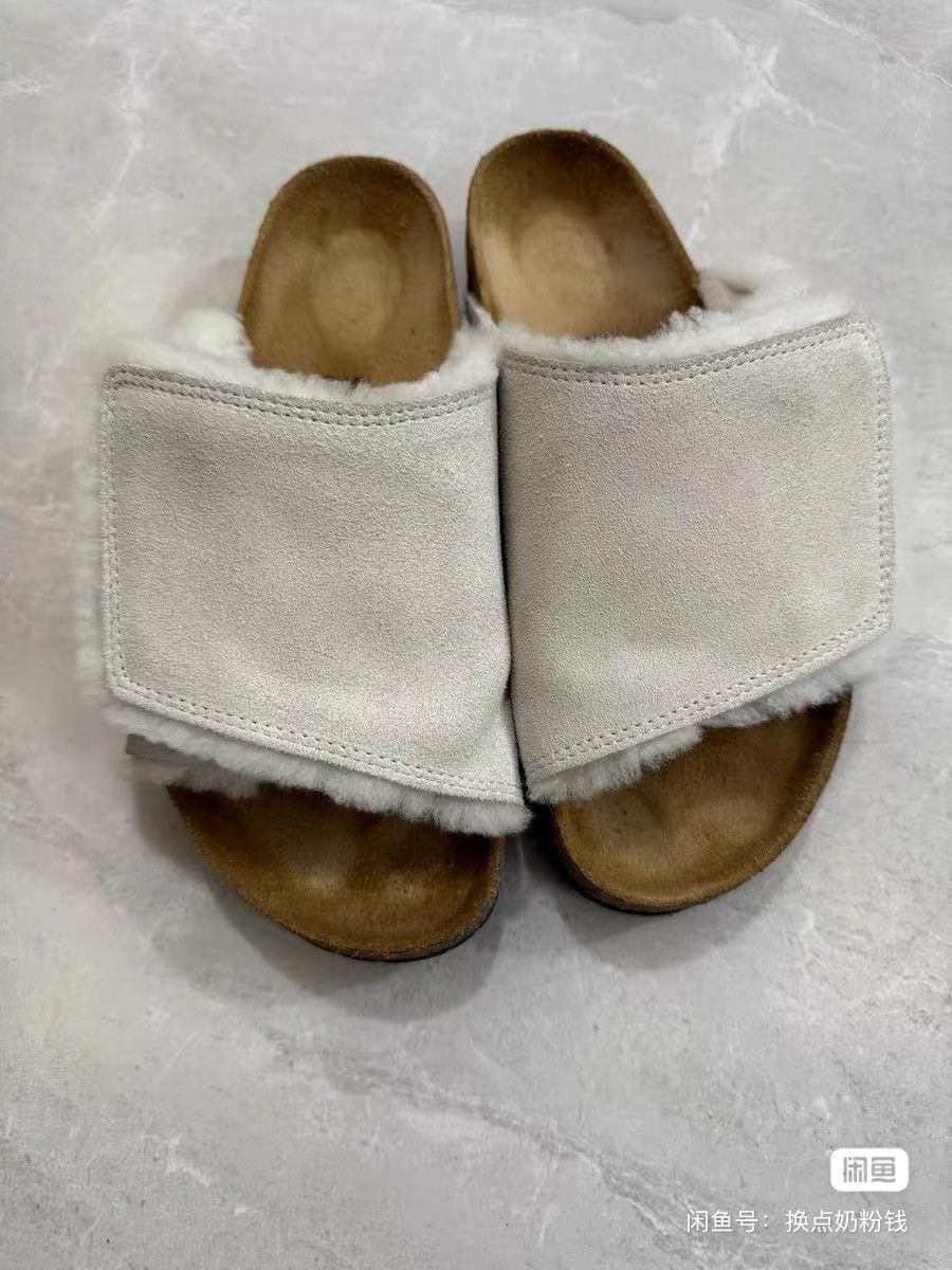 Stussy x Birkenstock leather fur sandle shoes