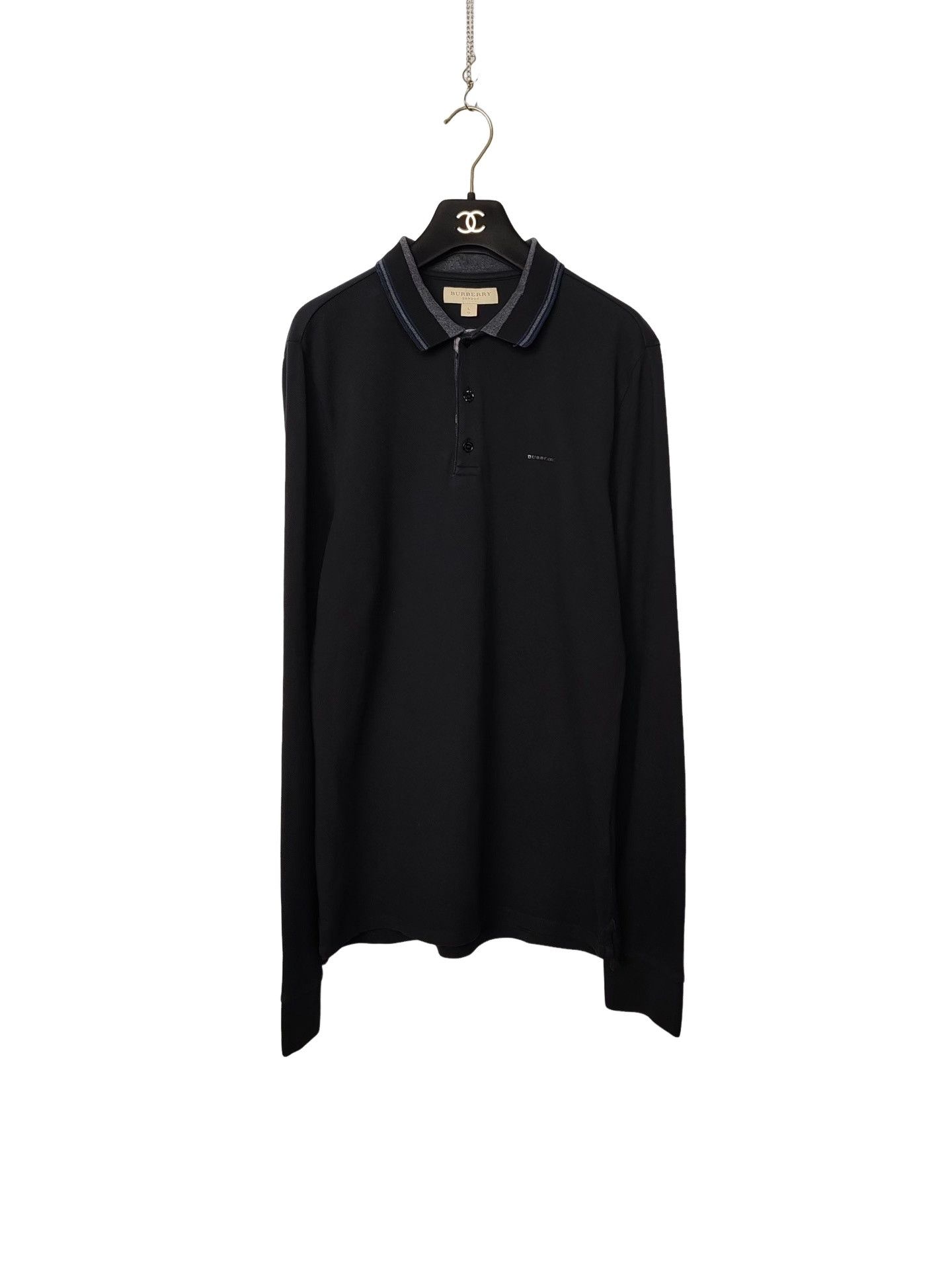 Burberry Burberry Logo Long Sleeve Polo Shirt Size L Size US L / EU 52-54 / 3 - 1 Thumbnail