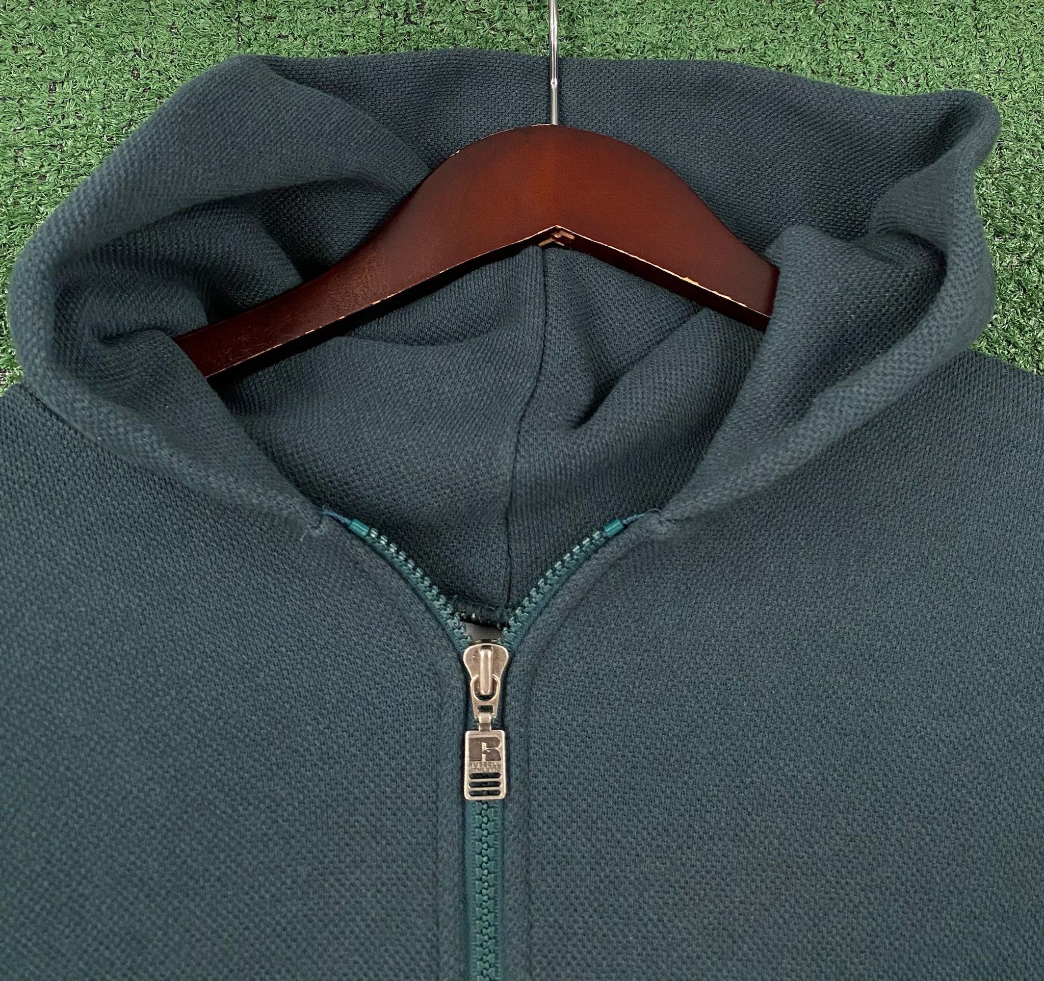 Russell Athletic 90’s Russell Athletic Forest Green 1/4 Zip Hoodie Large Size US L / EU 52-54 / 3 - 3 Thumbnail