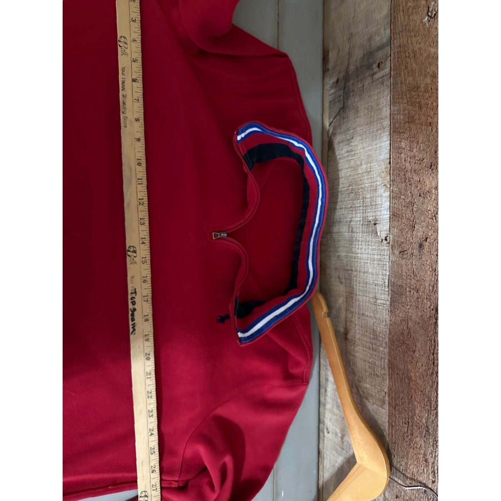 Polo Ralph Lauren Polo Ralph Lauren Sweater Mens XL Red Solid 1/4 Zip Cotton Pull Over Size US XL / EU 56 / 4 - 4 Thumbnail