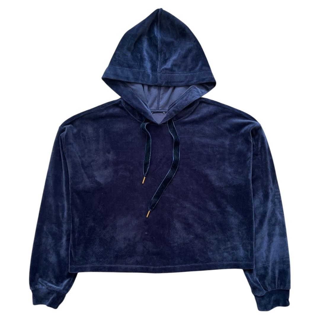 Other Philosophy Navy Velvet Pull Over Cropped Hoodie Top , M Size M / US 6-8 / IT 42-44 - 2 Thumbnail