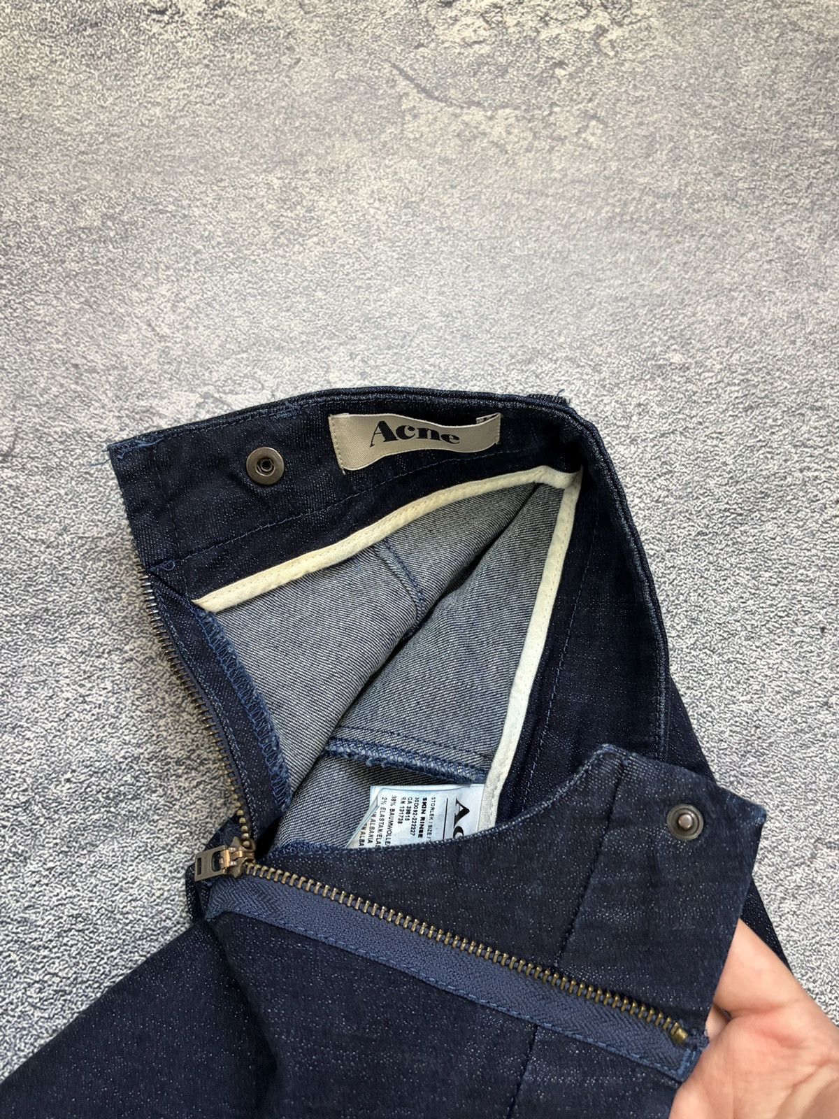 Acne Studios Acne Studios Skin Rinse Dark Blue Indigo Back Zip Jeans 27 Size 27" / US 4 / IT 40 - 9 Thumbnail