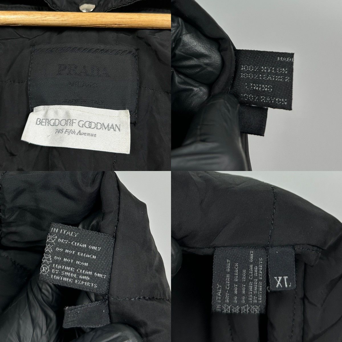 Prada Vintage Prada Nylon / Leather Jacket Coat + Lining Size US XL / EU 56 / 4 - 24 Thumbnail