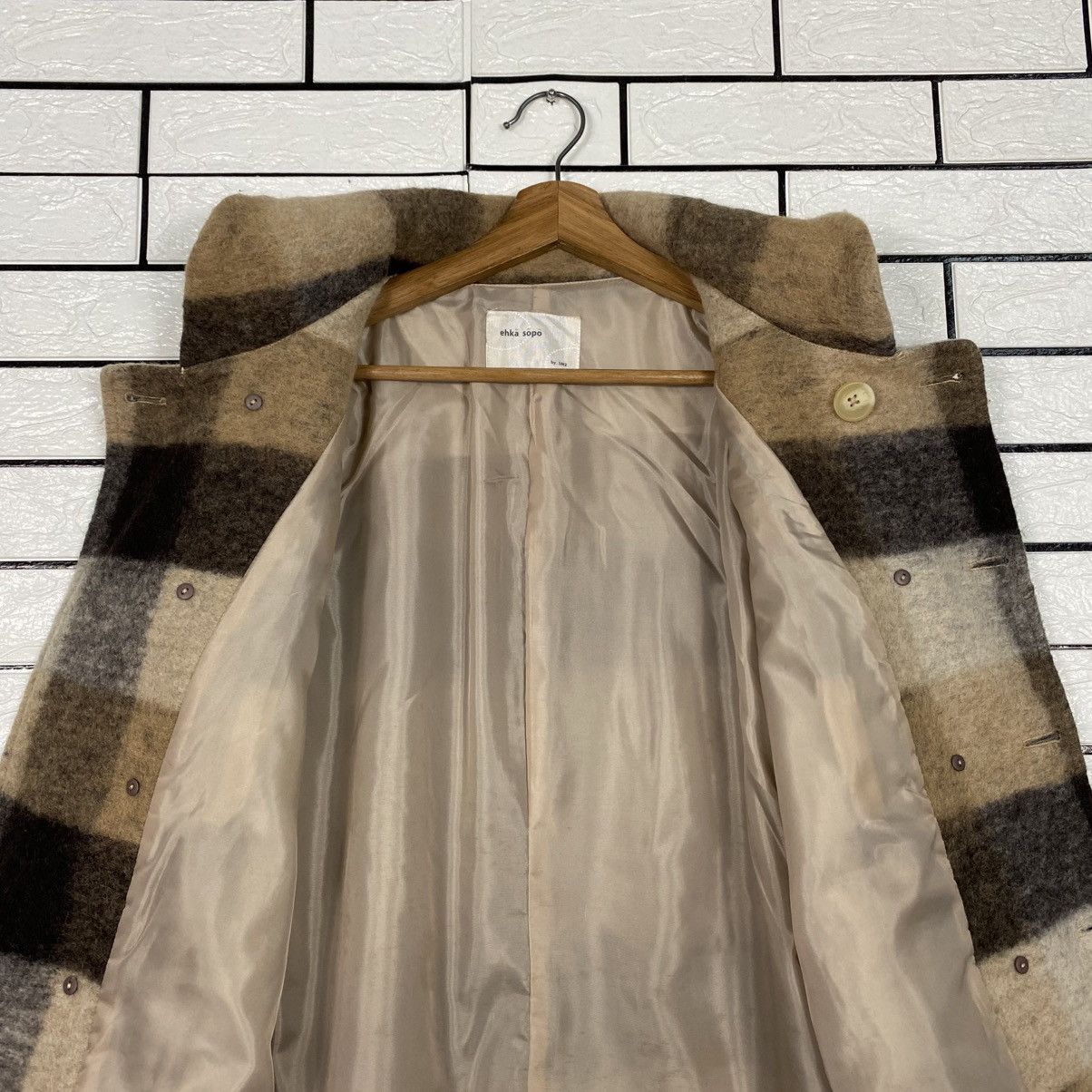 Japanese Brand 📌Vintage Wool Jacket Tartan Design Ehka Sopo Issey Miyake Size US M / EU 48-50 / 2 - 15 Thumbnail