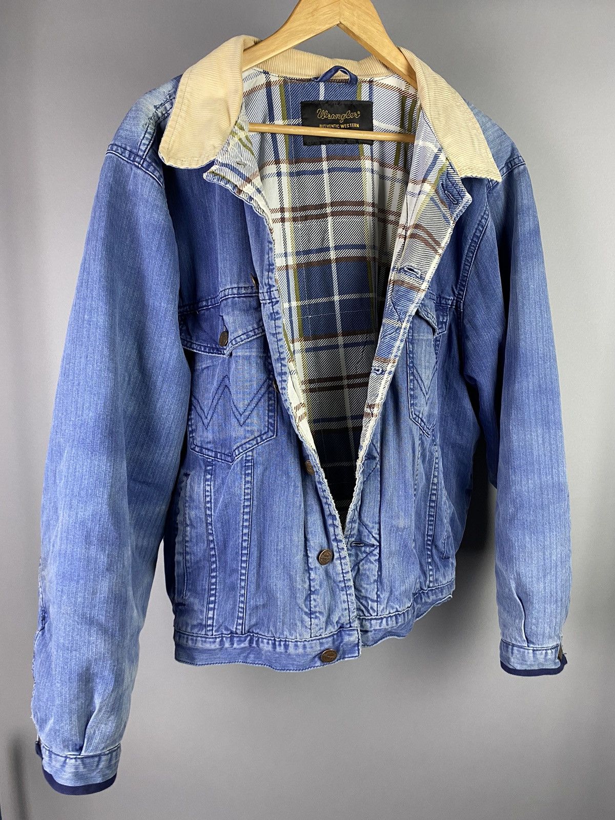 Vintage × Wrangler Vintage Wrangler Denim Jacket with Corduroy Collar Size US M / EU 48-50 / 2 - 17 Thumbnail
