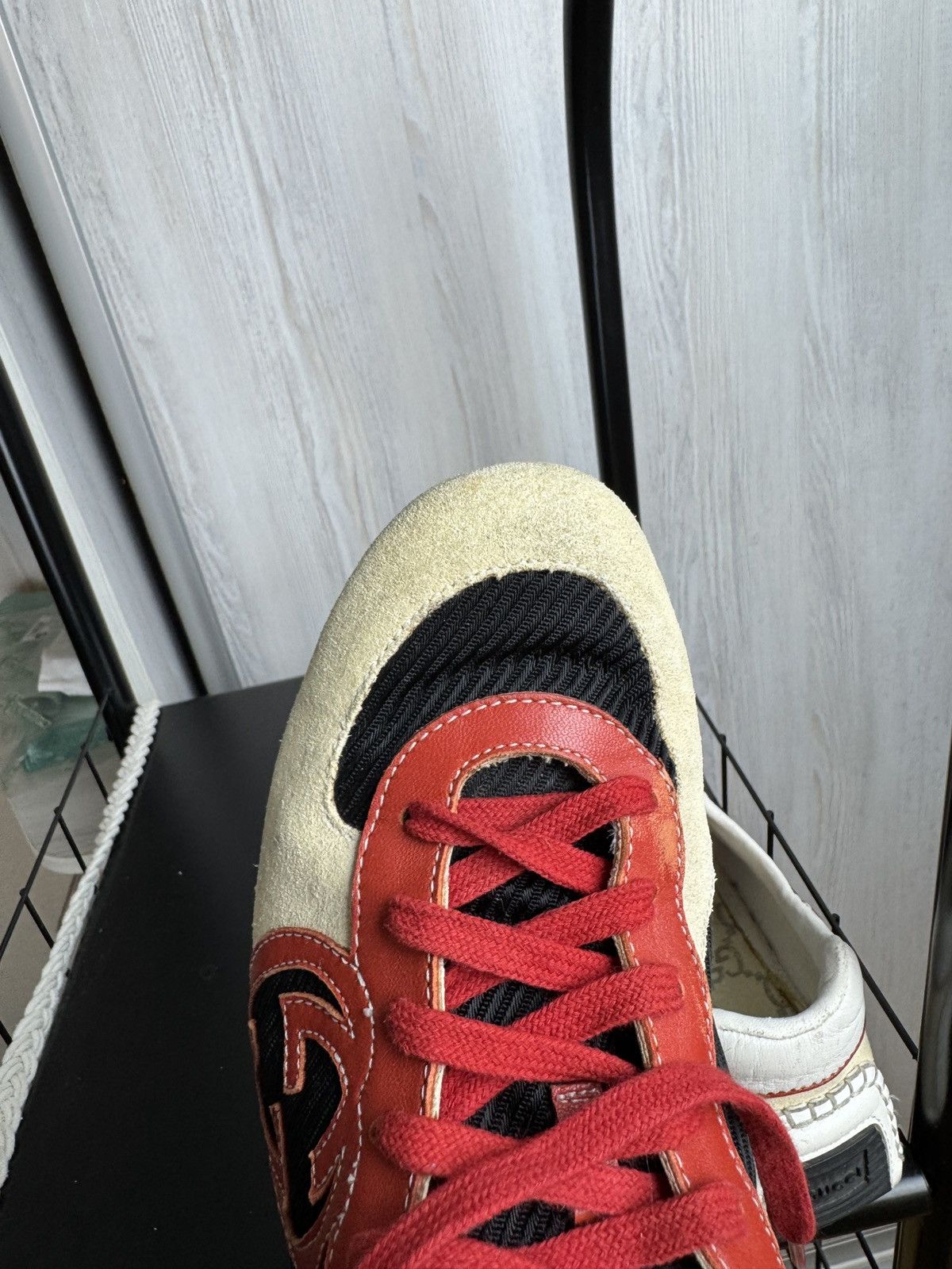 Gucci VINTAGE GUCCI LOGO LEATHER TRAINERS SNEAKERS coloured 190777 Size US 7.5 / IT 37.5 - 19 Thumbnail