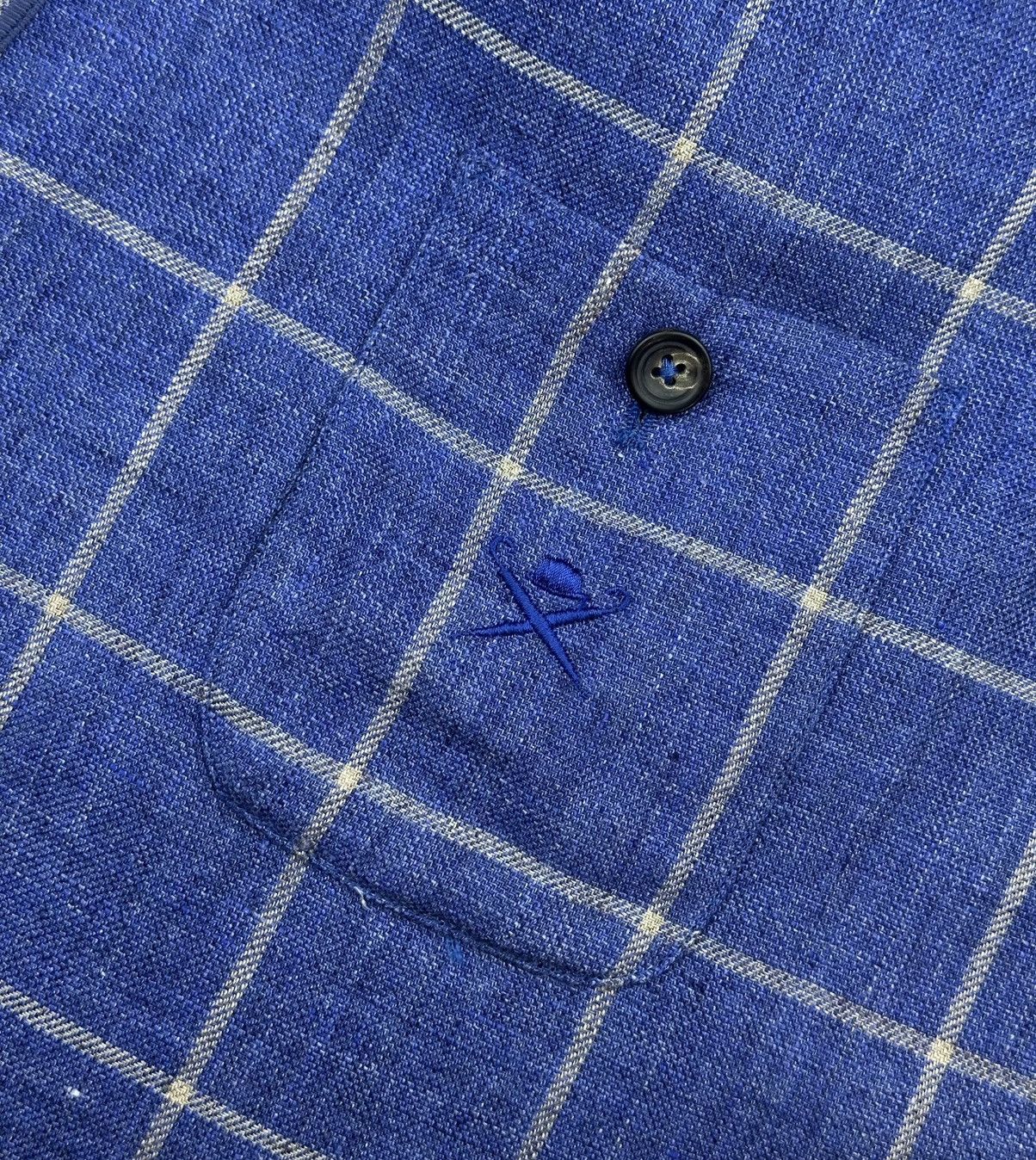 Hackett Hackett Mayfair Linen Blazer Jacket Blue Check 46R / 56R Size 46R - 12 Thumbnail
