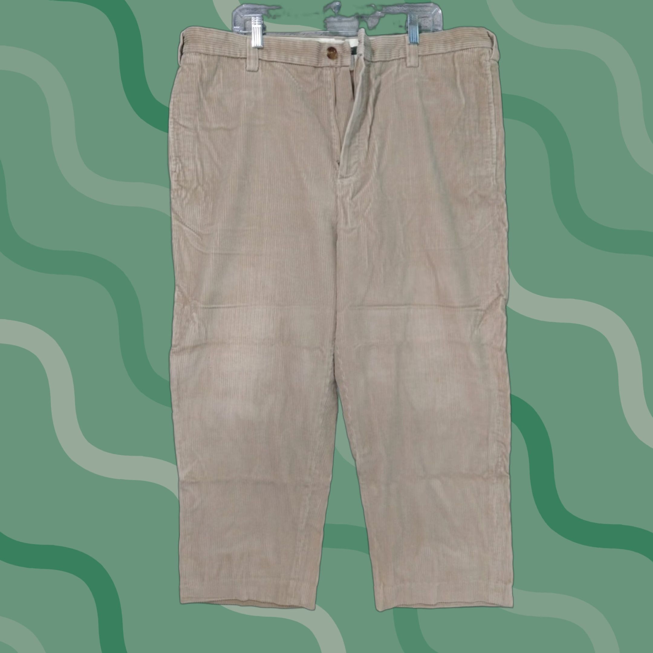 Vintage LL Bean Corduroy Pants - Mens 40x28 Classic Fit Beige Chino Flat Front Size US 40 / EU 56 - 1 Thumbnail