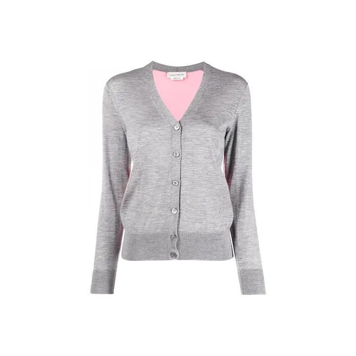 Alexander McQueen Alexander McQueen Gray Long Sleeve Knit Top 0079 Size M / US 6-8 / IT 42-44 - 1 Thumbnail