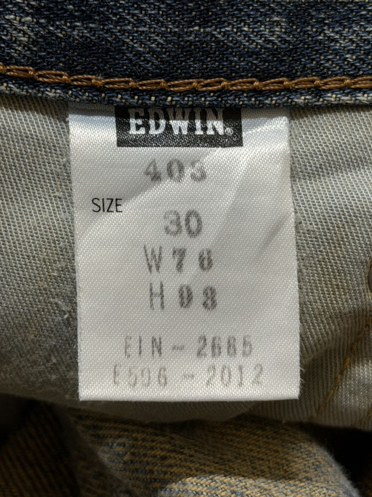 Edwin Vintage 90s Edwin 403 Faded Wash Distress Regular Straight Size US 31 - 7 Thumbnail