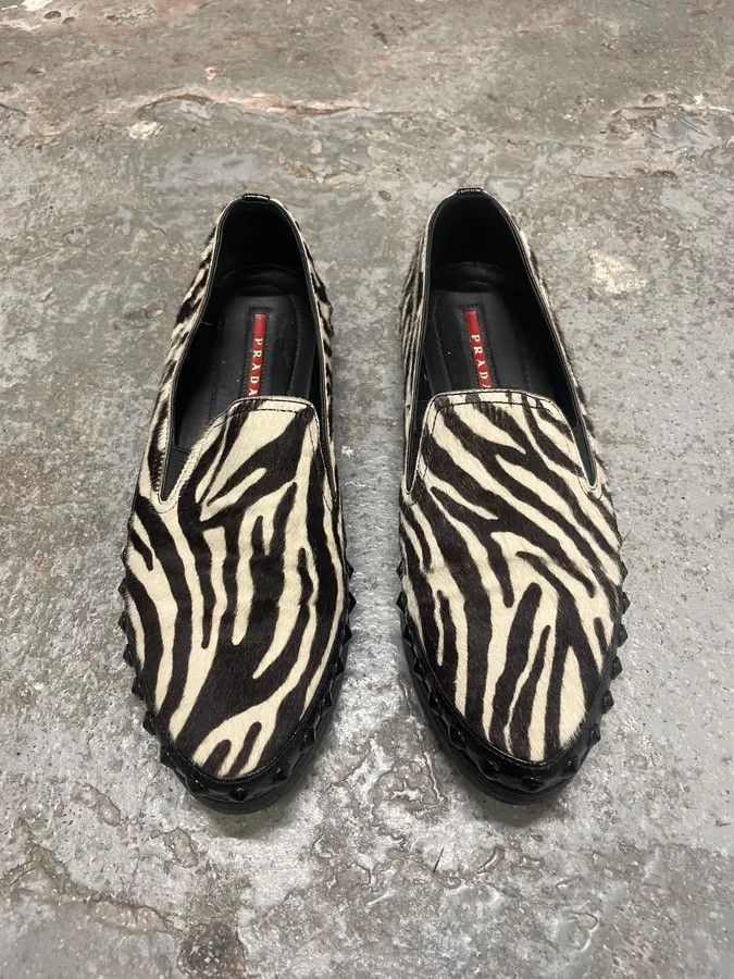 Prada Prada Pony Hair Safari Brown Embellished Shoes Size US 7 / IT 37 - 2 Thumbnail
