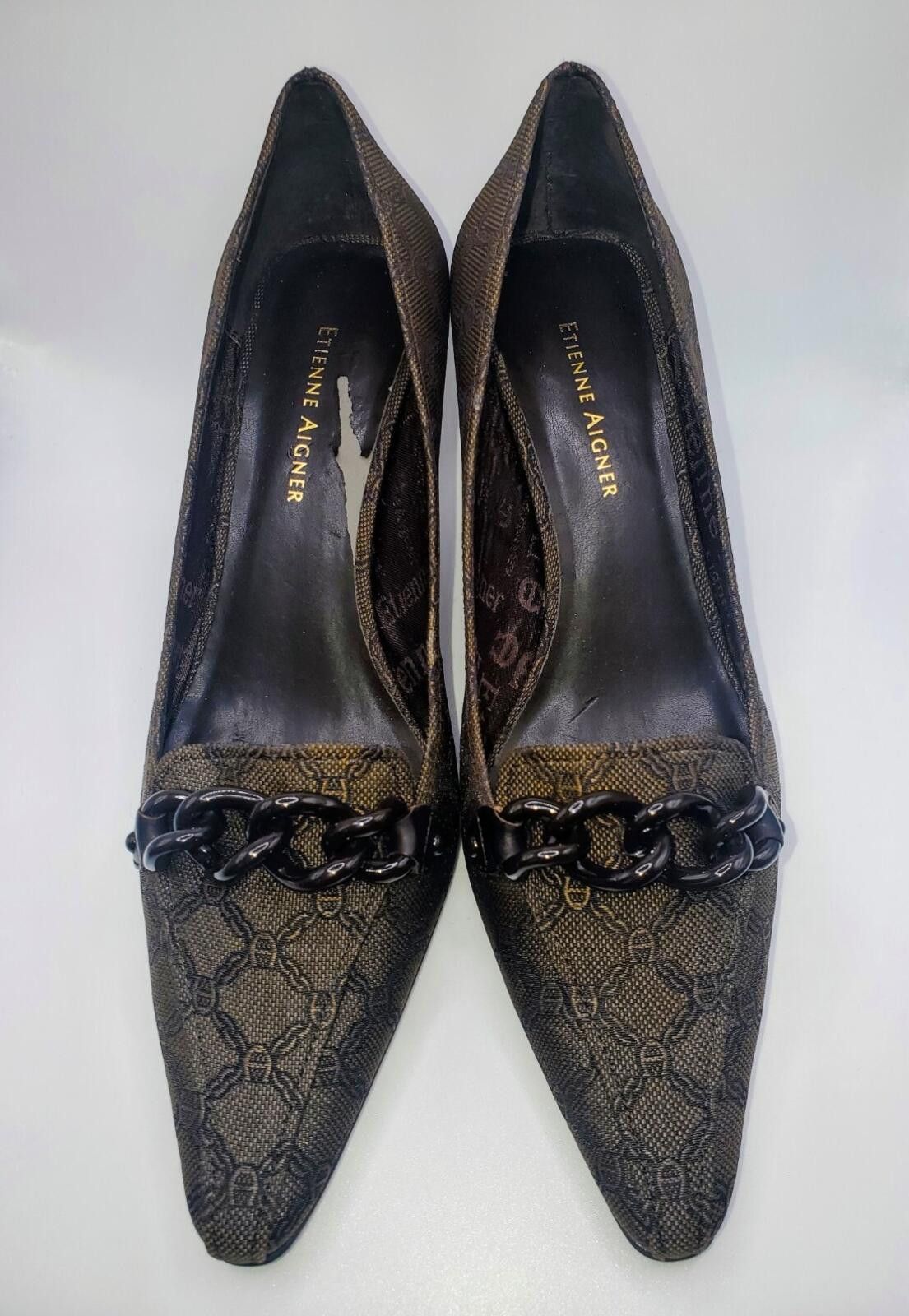 Etienne Aigner Etienne Aigner 6 Signature Pointy Toe Heels E-Michelle Chain Size US 6 / IT 36 - 1 Thumbnail
