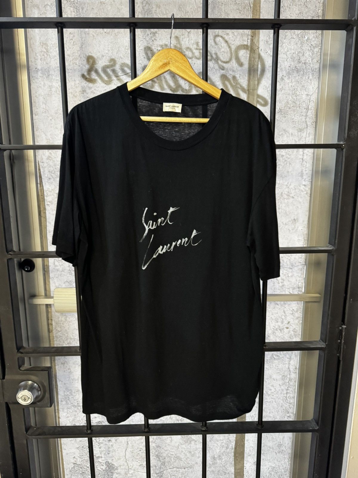 Saint Laurent Signature Logo-Print Cotton T-Shirt