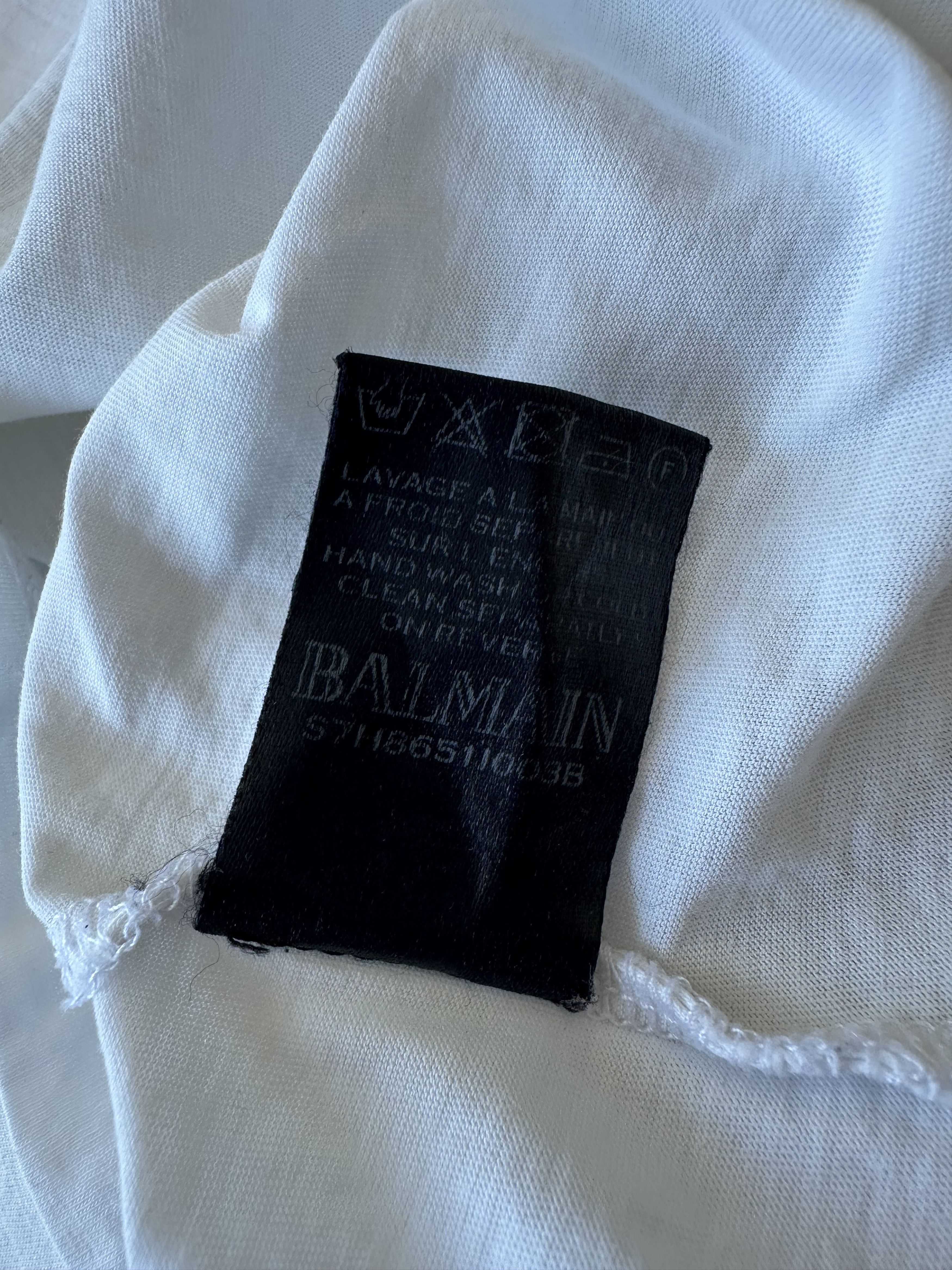 Balmain Balmain Logo Cotton T shirt White Size US XL / EU 56 / 4 - 7 Thumbnail