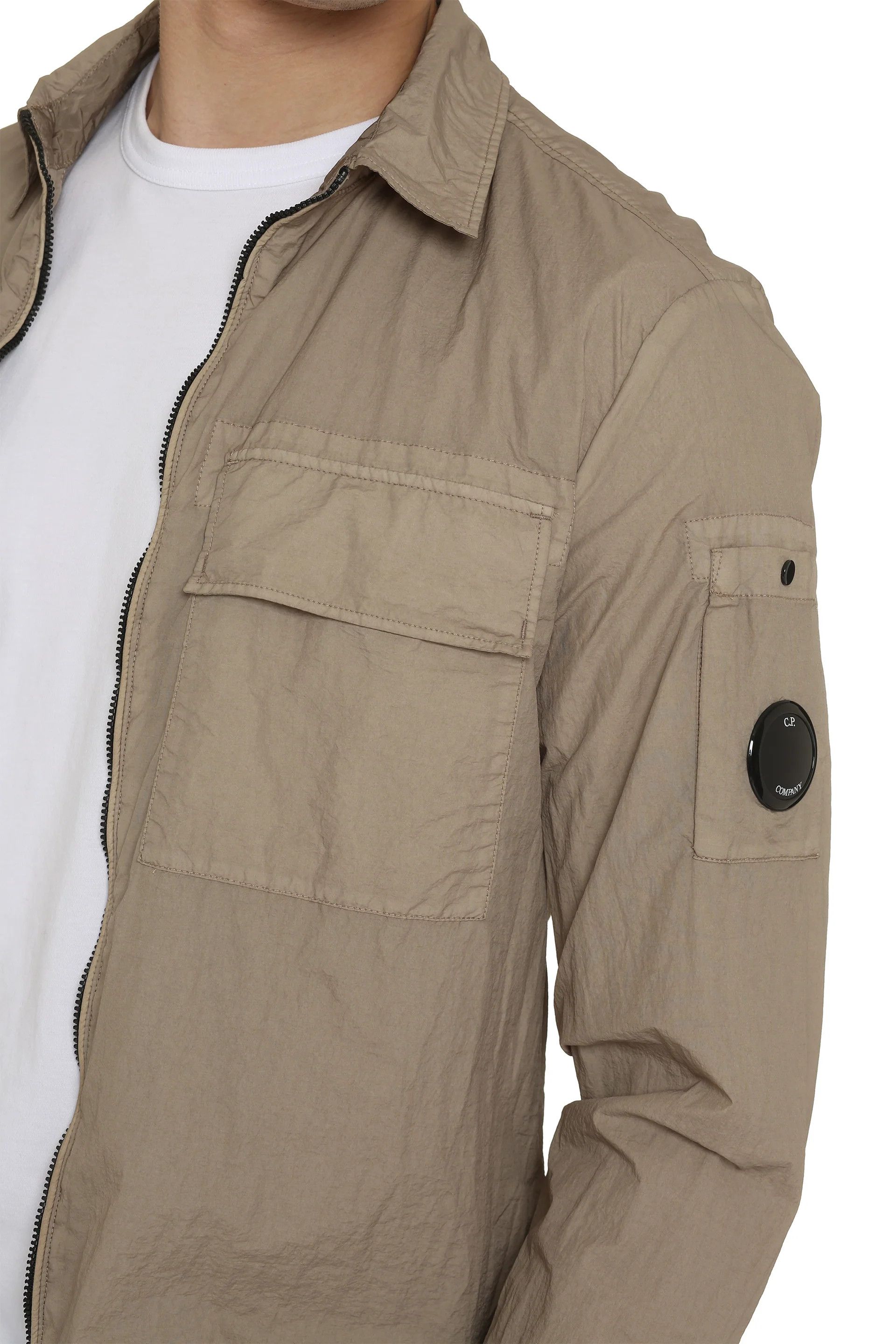 C.P. Company o1y1224 Logo Zipped Hooded Jacket in Beige Size US L / EU 52-54 / 3 - 6 Thumbnail