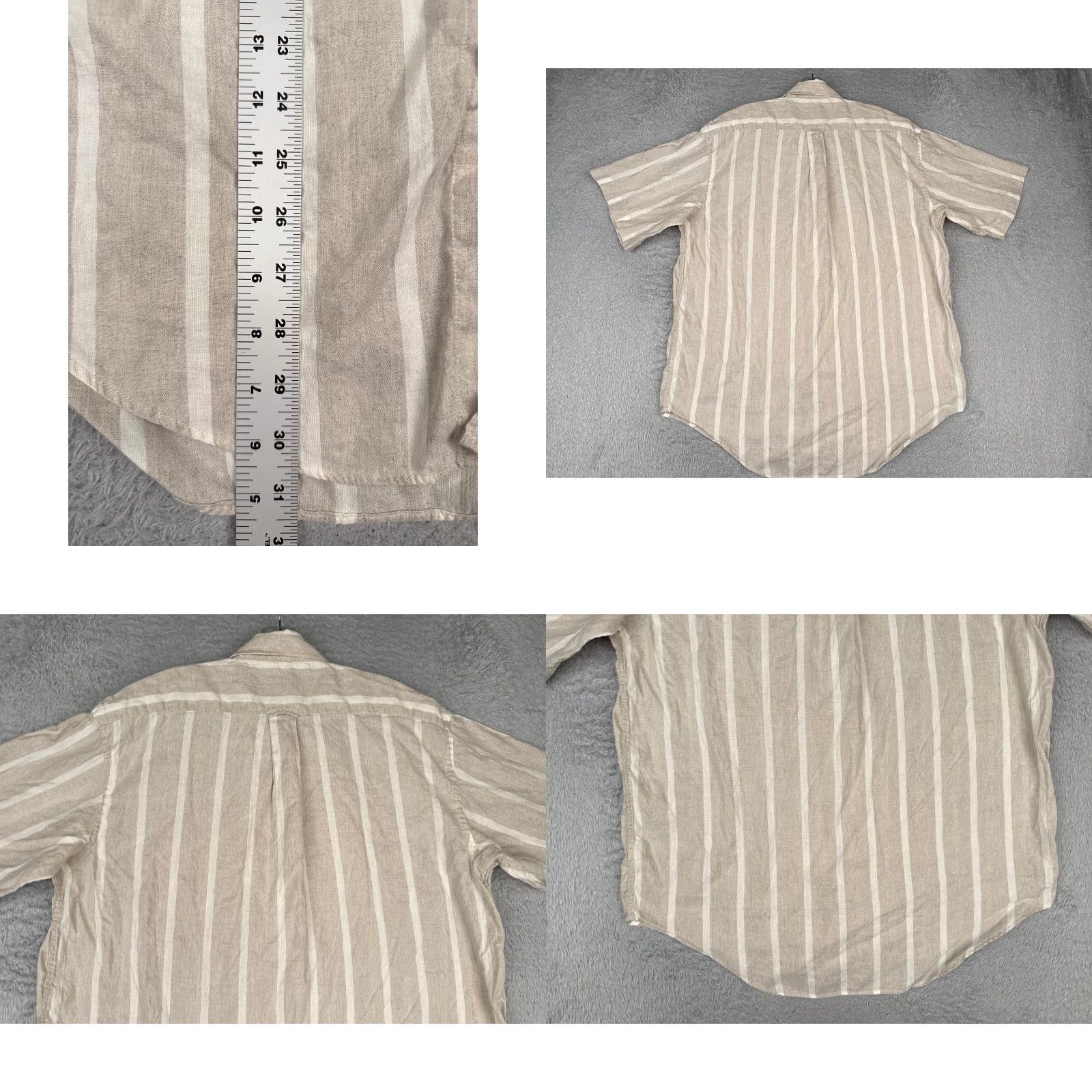 Cacharel Cacharel Shirt Adult Large Gray White Stripe Button Up 100% Cotton Pocket Read Size US L / EU 52-54 / 3 - 9 Thumbnail