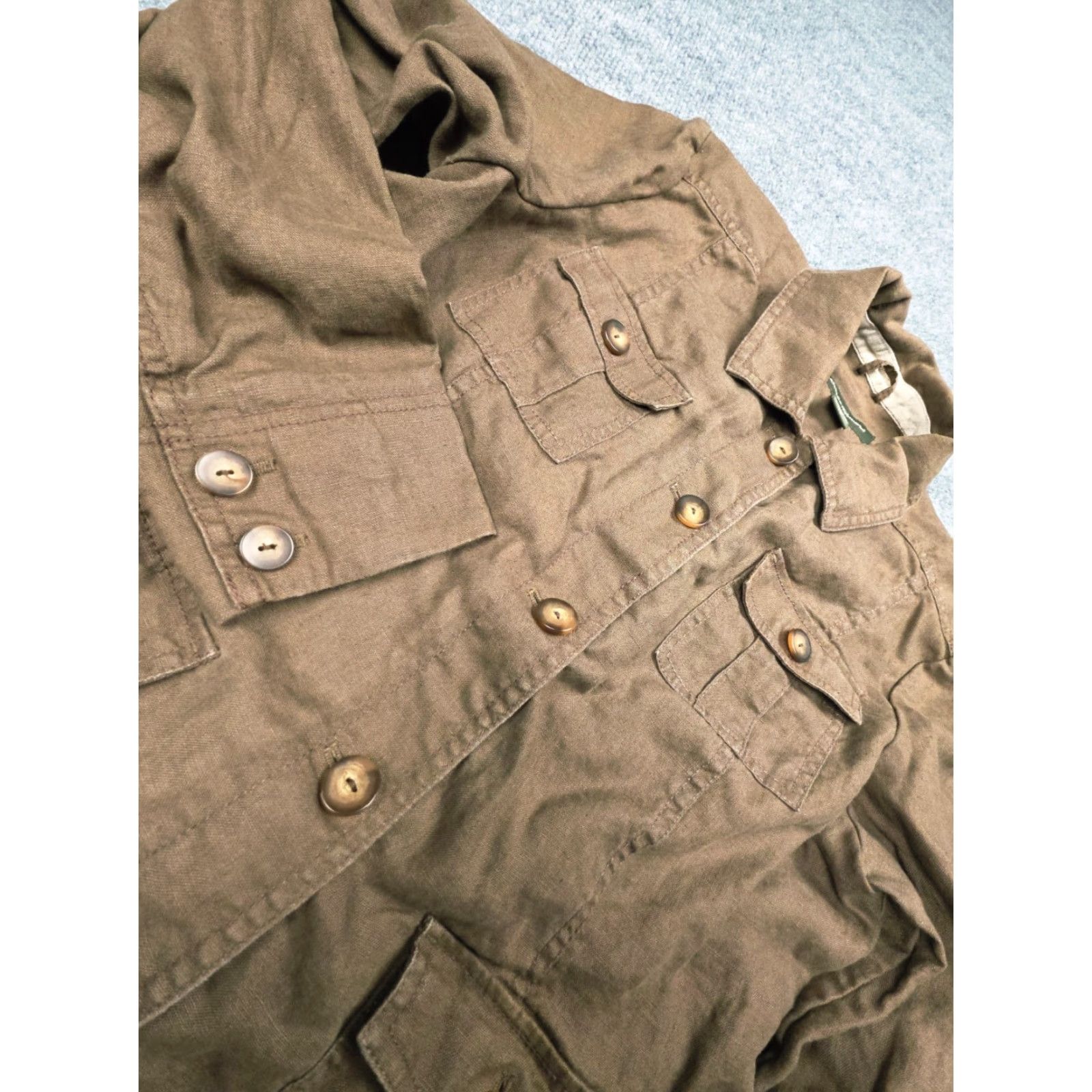 Eddie Bauer Eddie Bauer Chore Coat Shacket Women's XL Brown 100% Linen Pockets Size XL / US 12-14 / IT 48-50 - 4 Thumbnail
