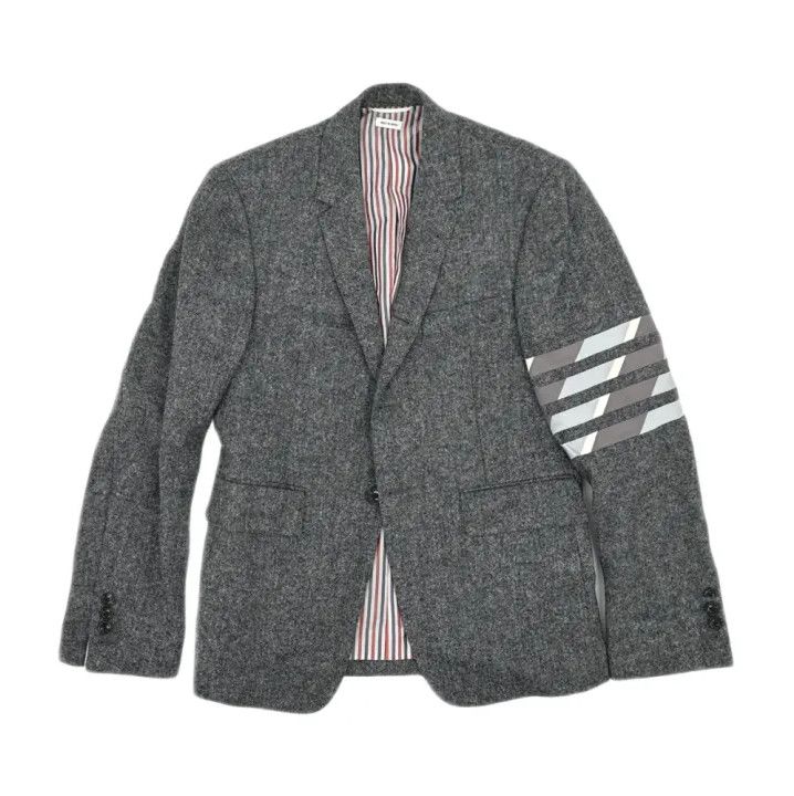 Thom Browne Thom Browne Gray Color-Block Wool Blazer Size US S / EU 44-46 / 1 - 1 Thumbnail