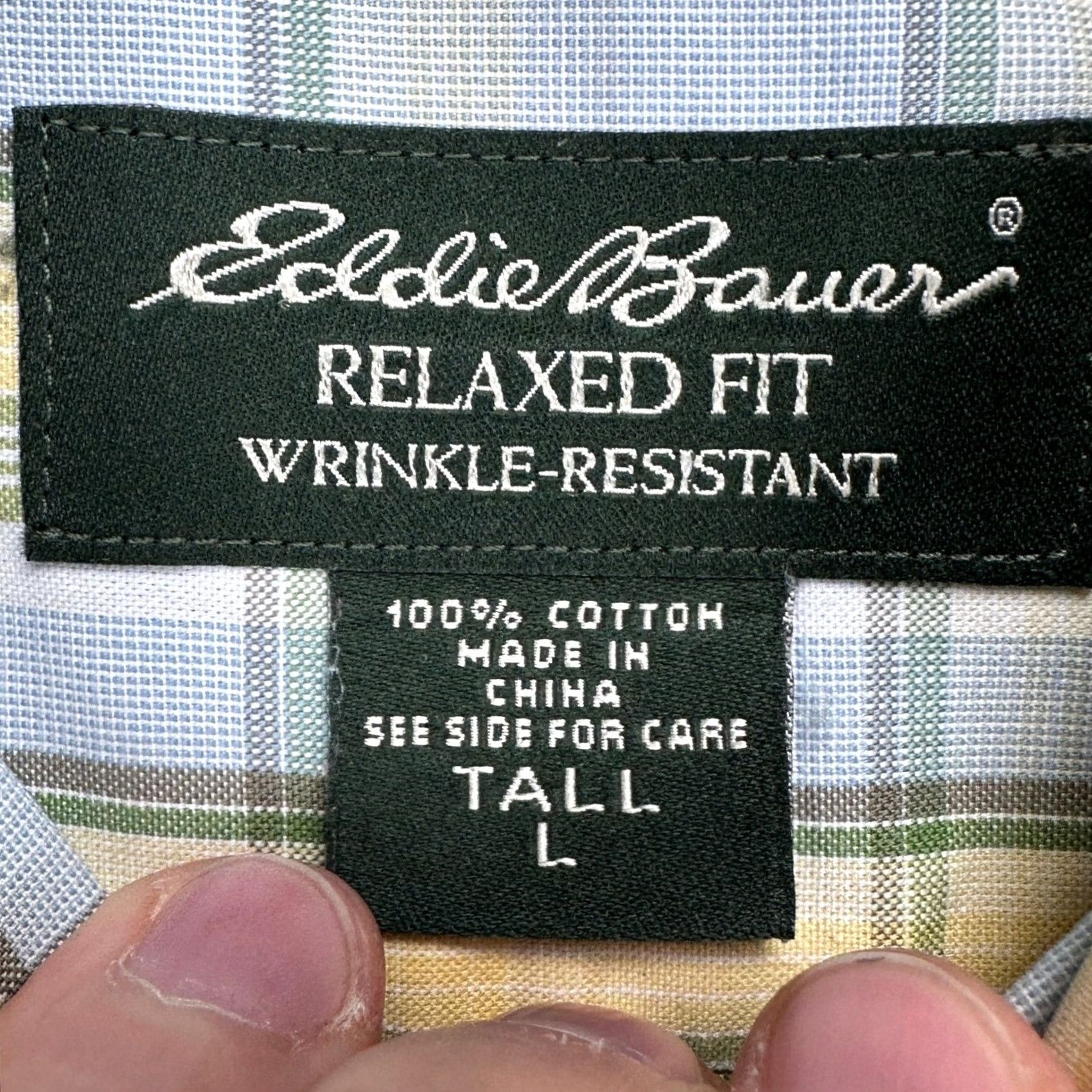 Eddie Bauer Eddie Bauer Mens Shirt Large Tall Yellow Plaid Relaxed Fit Button Down Size US L / EU 52-54 / 3 - 5 Thumbnail
