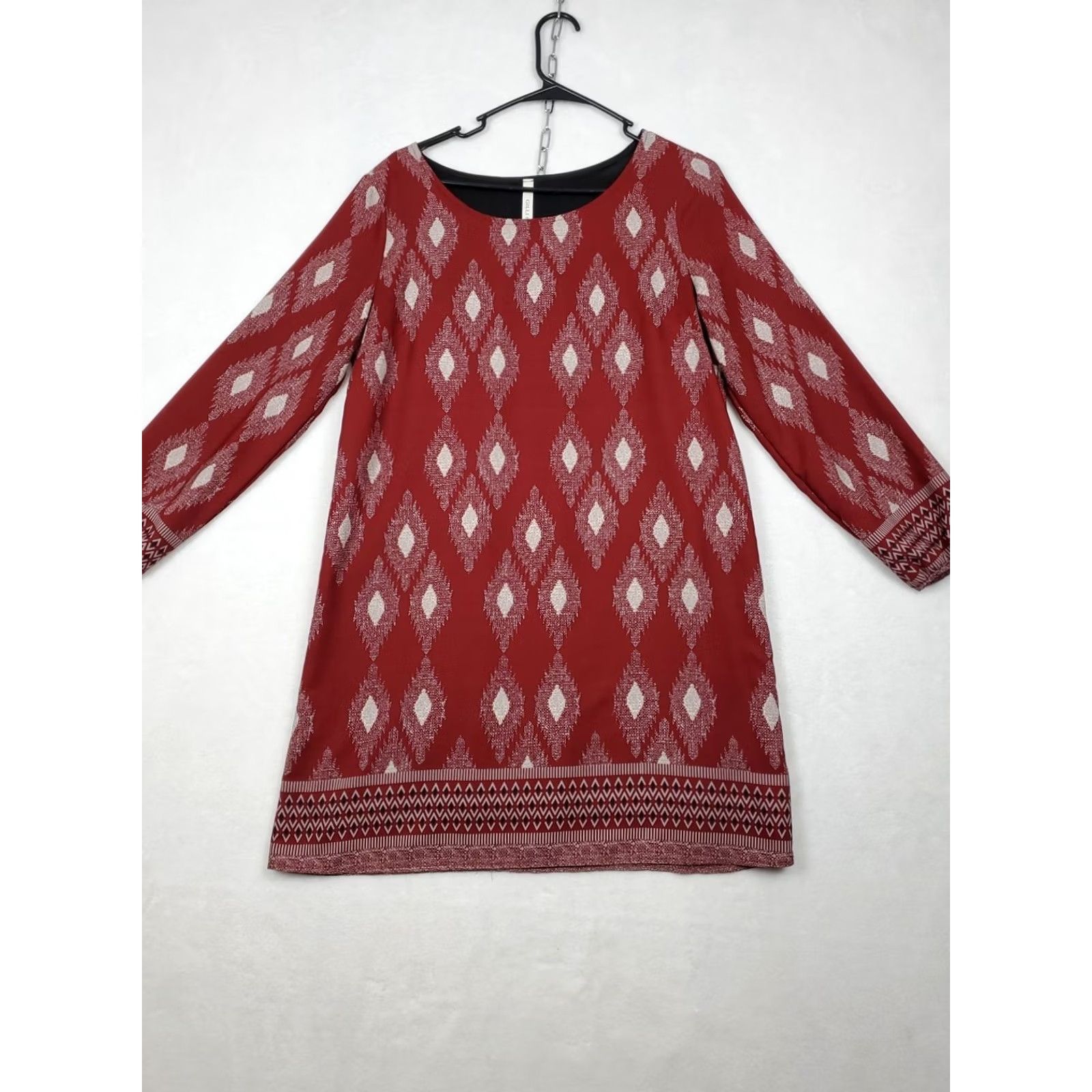 Vintage VINTAGE Gilli Tunic Mini Dress Maroon All Over Southwestern Print Boho Festival M Made USA Size M / US 6-8 / IT 42-44 - 5 Thumbnail